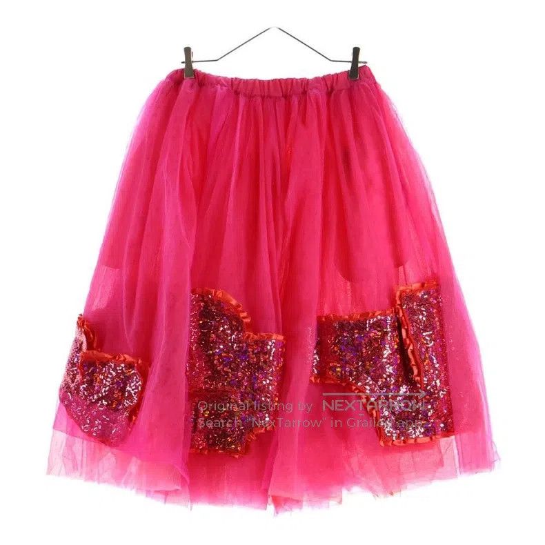Comme des Garcons Comme Des Garcons size S Pink vintage sequin chiffon half Size 23" - 1 Thumbnail