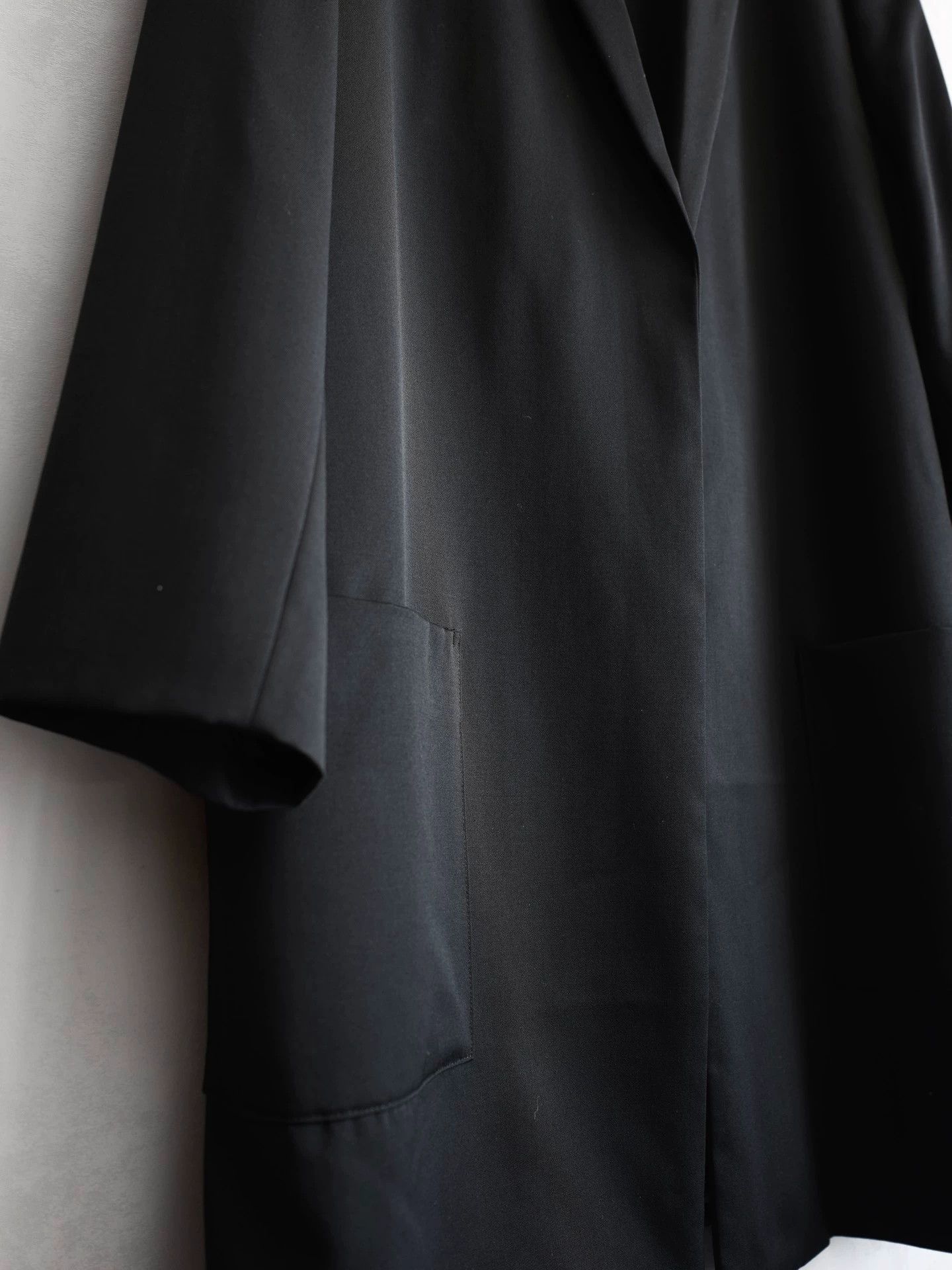 Yohji Yamamoto Yohji Yamamoto 99AW Buttonless Long Coat Black S Size US S / EU 44-46 / 1 - 6 Thumbnail