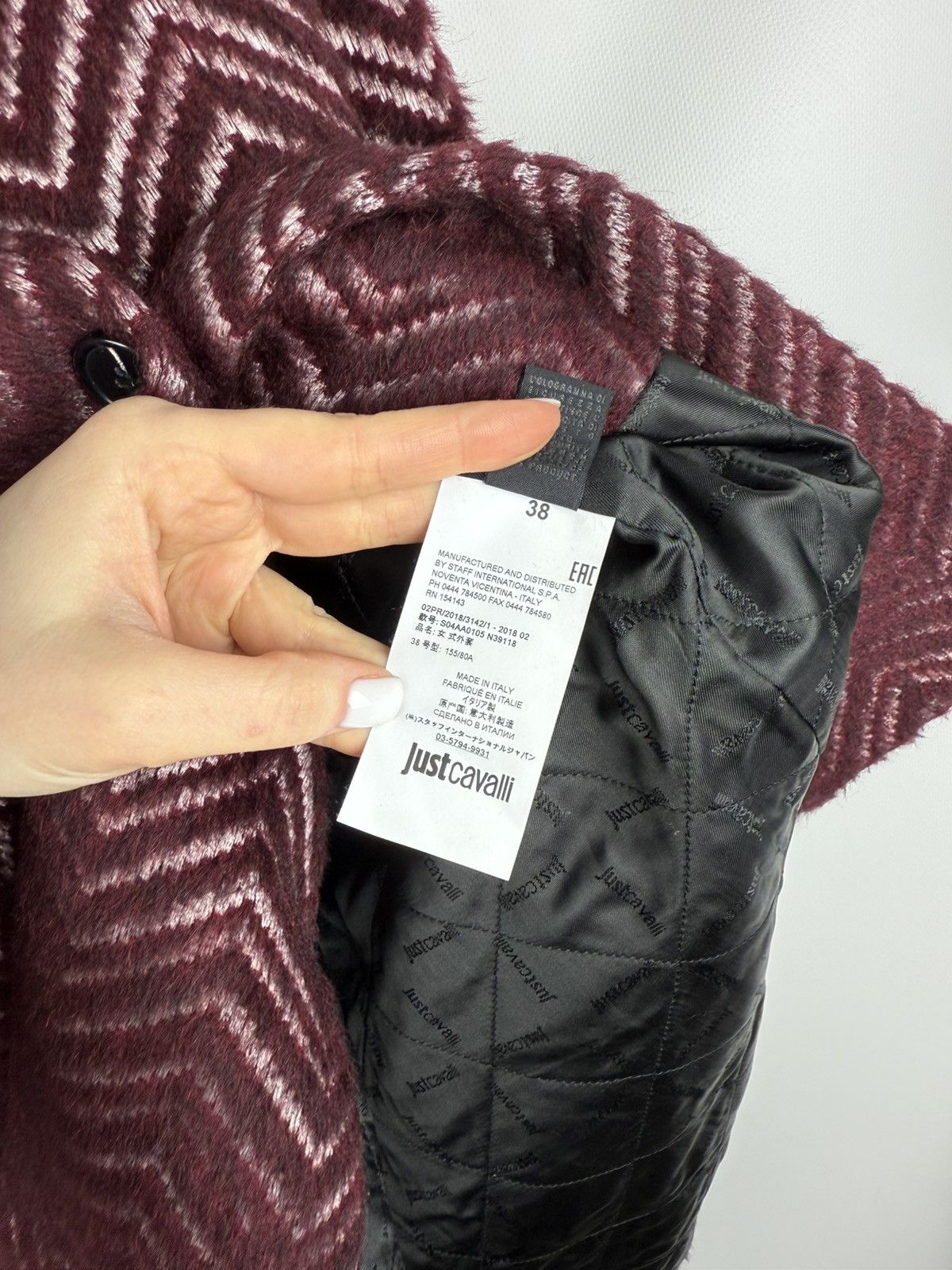 Just Cavalli × Roberto Cavalli Just Cavalli Wool / Alpaca Zig Zag Patterned Coat Jacket Size XS / US 0-2 / IT 36-38 - 13 Thumbnail