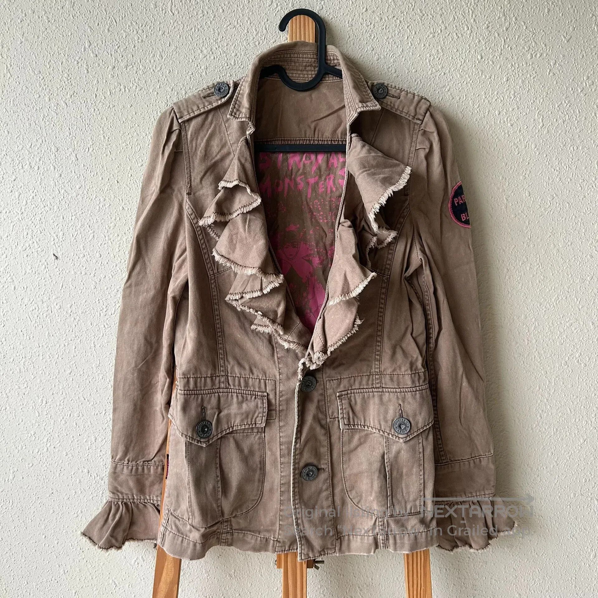 Hysteric Glamour vintage ruffled brown workwear jacket. Size M / US 6-8 / IT 42-44 - 1 Thumbnail