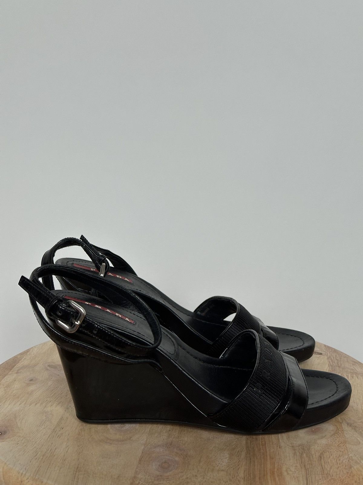 Designer Prada platform wedge sandals Size US 6.5 / IT 36.5 - 5 Thumbnail