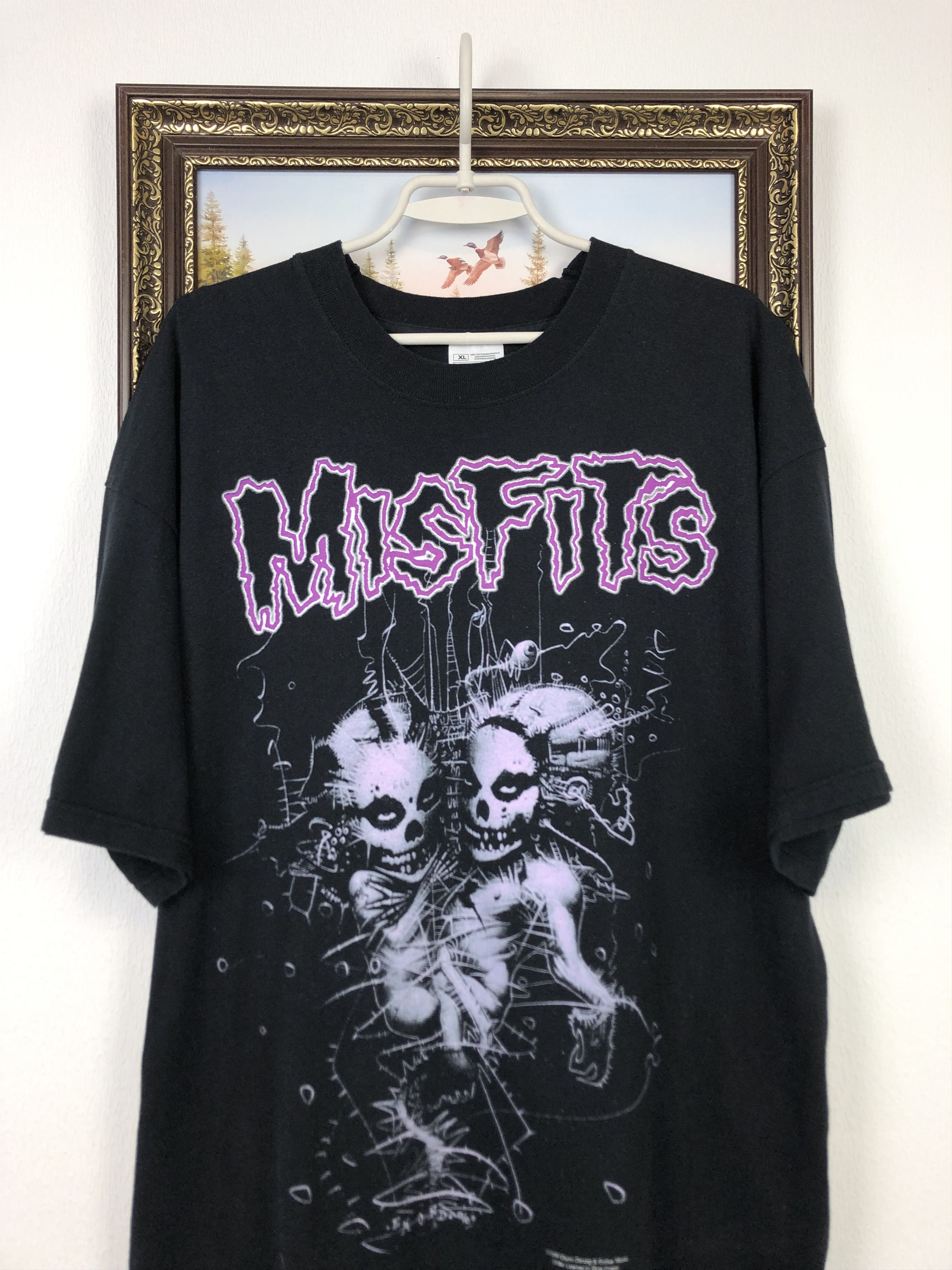 Vintage Vintage 90's Misfits Violent World Band Danzig Tee Shirt Size US XL / EU 56 / 4 - 2 Thumbnail