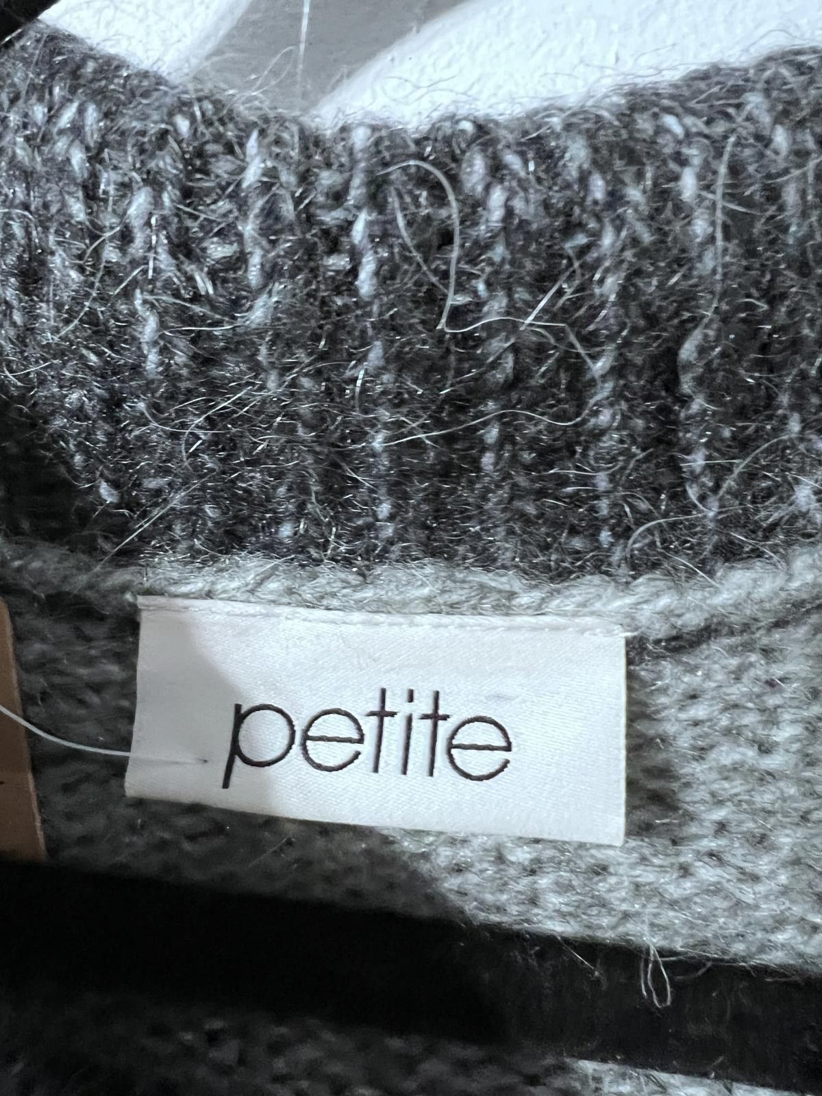 Other BHS Petite Grey & Black Striped Button-Neck Jumper – Size 12 Size M / US 6-8 / IT 42-44 - 4 Thumbnail