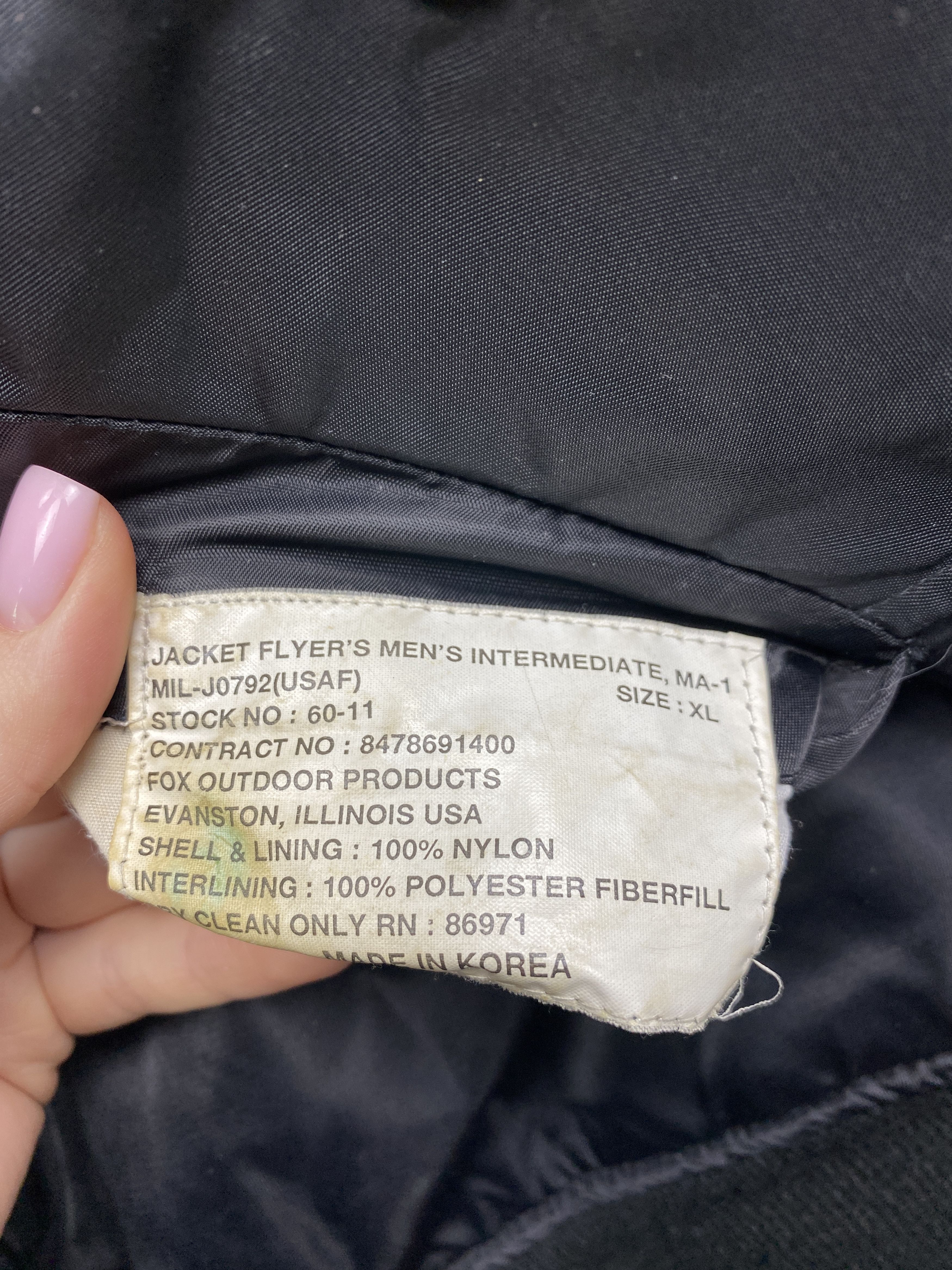 Vintage SECURITY MA1 Pilot Air Force Nylon Bomber Jacket Vintage Size US XL / EU 56 / 4 - 8 Thumbnail