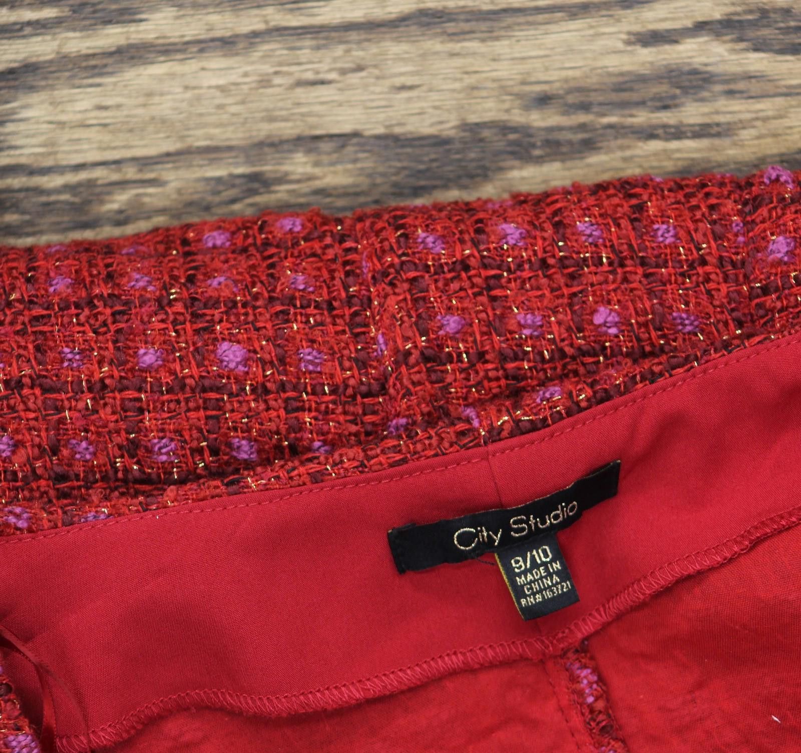 Other Nwt City Studios Tweed Mini Dress 1921yt1bt1 Red Lilac 9/10 Size M / US 6-8 / IT 42-44 - 4 Thumbnail