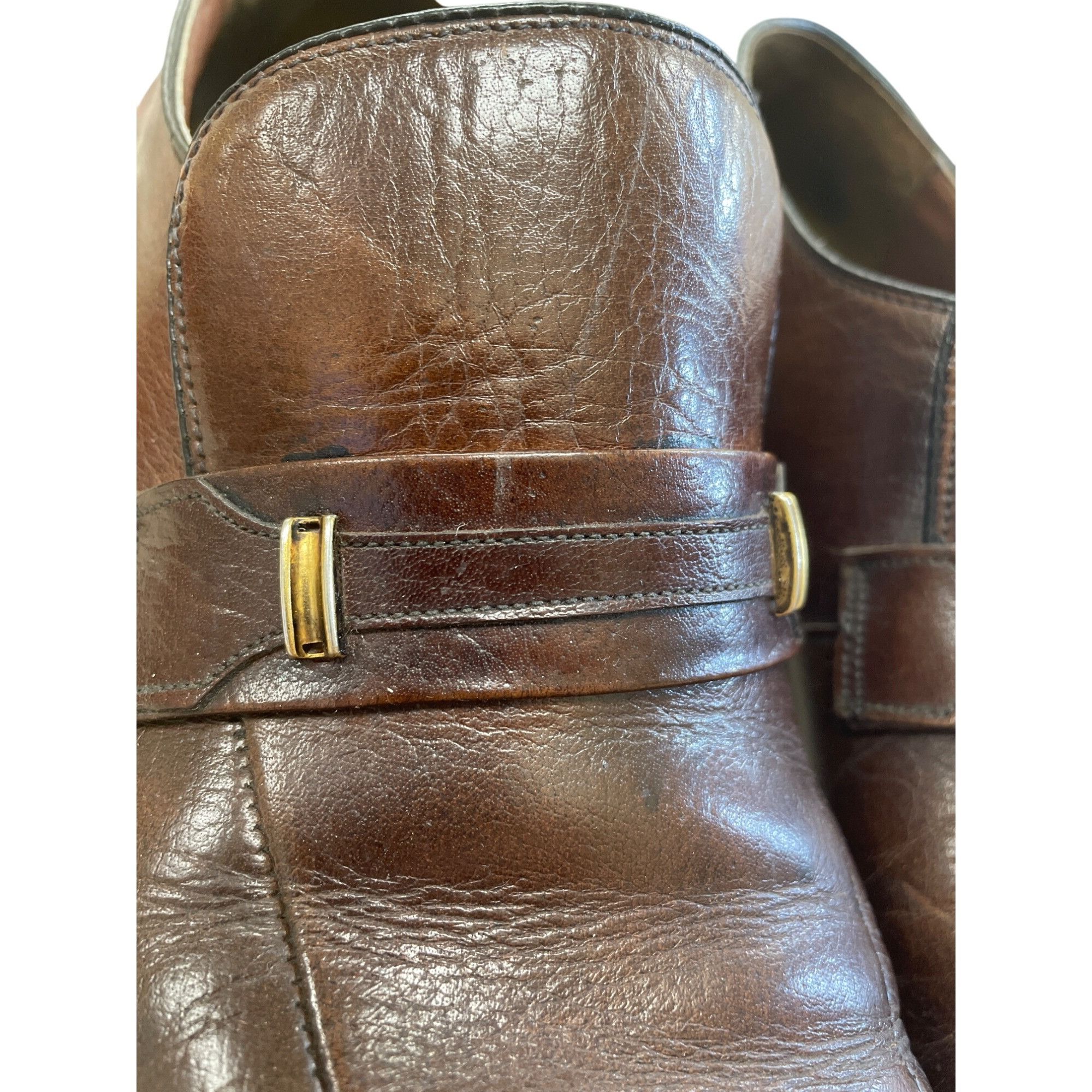 Freeman Freeman Free Flex Mens Brown Leather Slip-On Loafers Shoes S Size US 10.5 / EU 43-44 - 5 Thumbnail