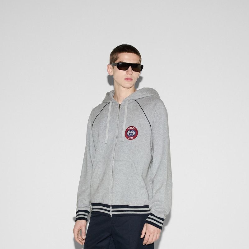 Gucci oc11z0226 Felted Cotton Zipped Jacket Hoodie With Patch Size US XXL / EU 58 / 5 - 2 Thumbnail
