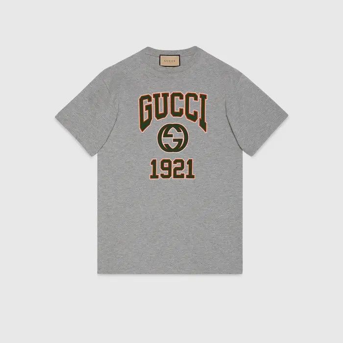 Gucci o1loc1c0226 771758 Cotton Jersey Printed T-Shirt in Grey Size US L / EU 52-54 / 3 - 1 Thumbnail