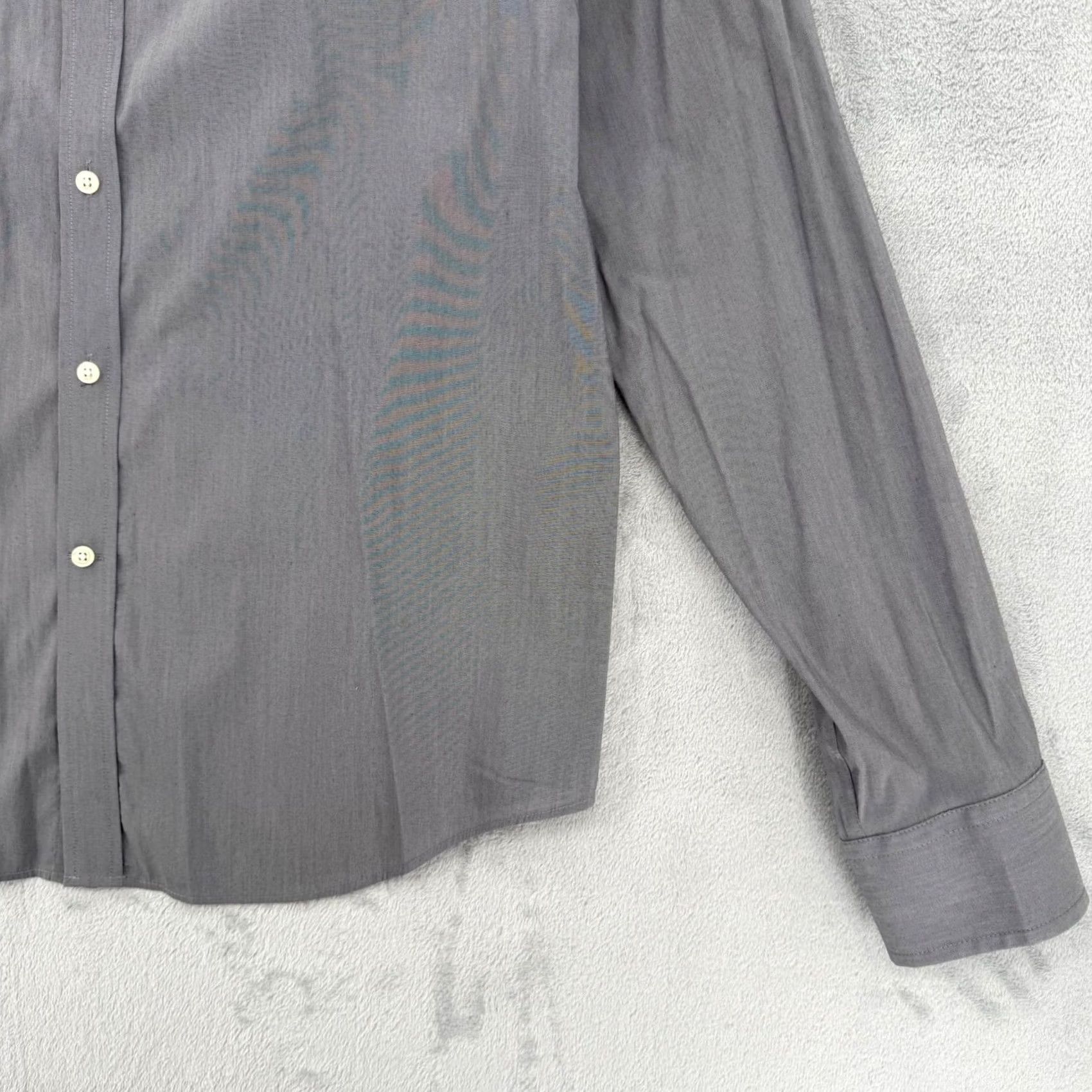 Ralph Lauren Lauren Ralph Lauren Mens Gray Performance Stretch Slim Fit Dress Shirt Large Size 42R - 4 Thumbnail