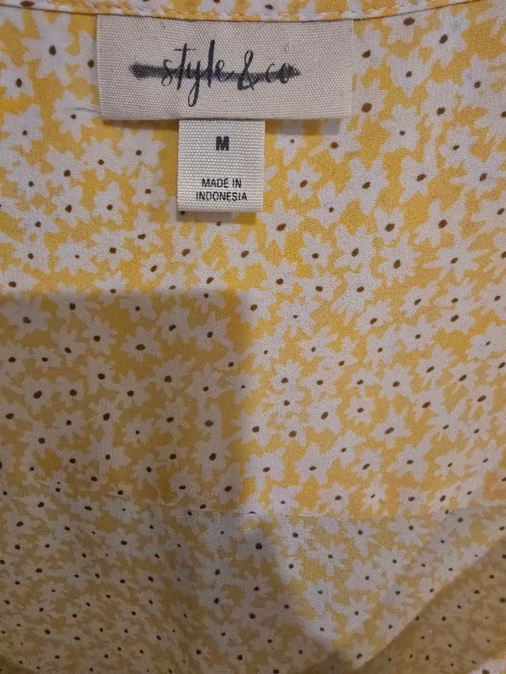 Style & Co Women's Style & Co Yellow White Floral Sleeveless Tank Top M Size M / US 6-8 / IT 42-44 - 6 Thumbnail