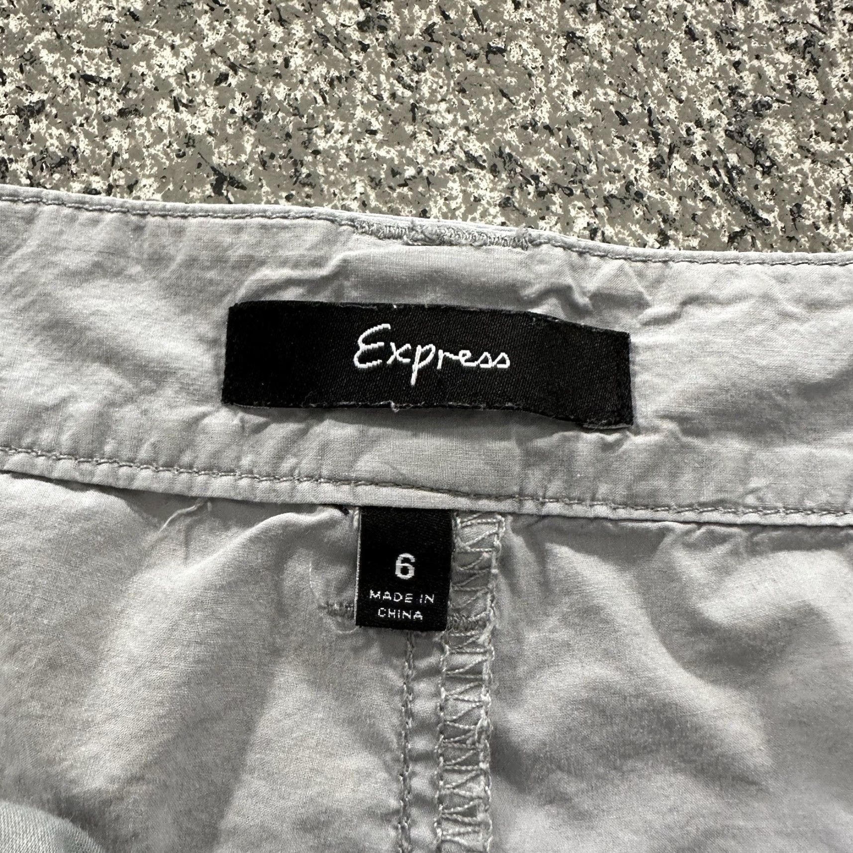 Express Express Low Rise Mico Shorts Womens 6 31x2 Vintage Y2K Hipster Grey Blue 90s Shoes? Size 28" / US 6 / IT 42 - 2 Thumbnail