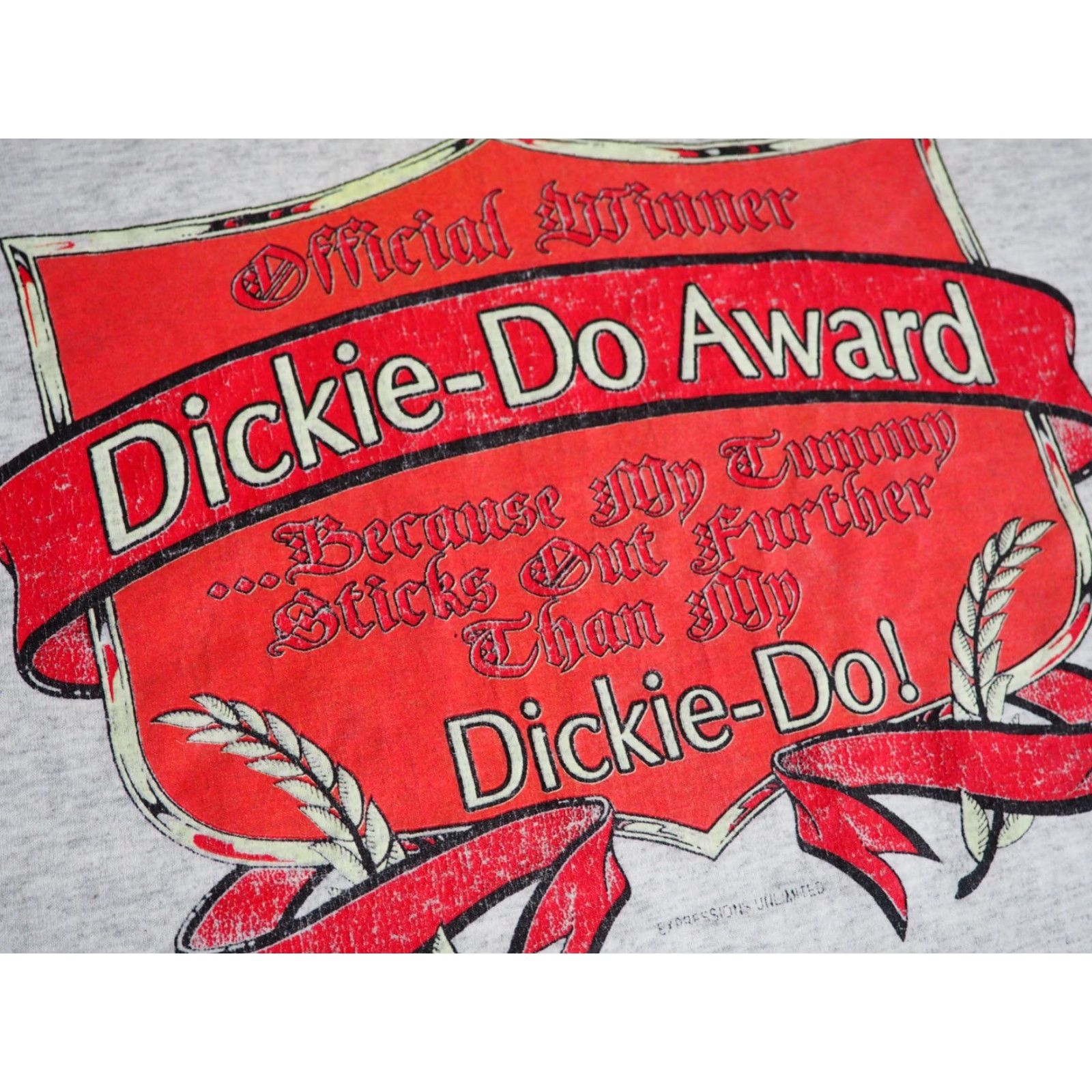 Jerzees VTG Jerzees T-Shirt Gray 2XL Dickie-Do Big Guy Humor US 1990s Mens Short Sleeve Graphic Tee Size US XXL / EU 58 / 5 - 4 Thumbnail