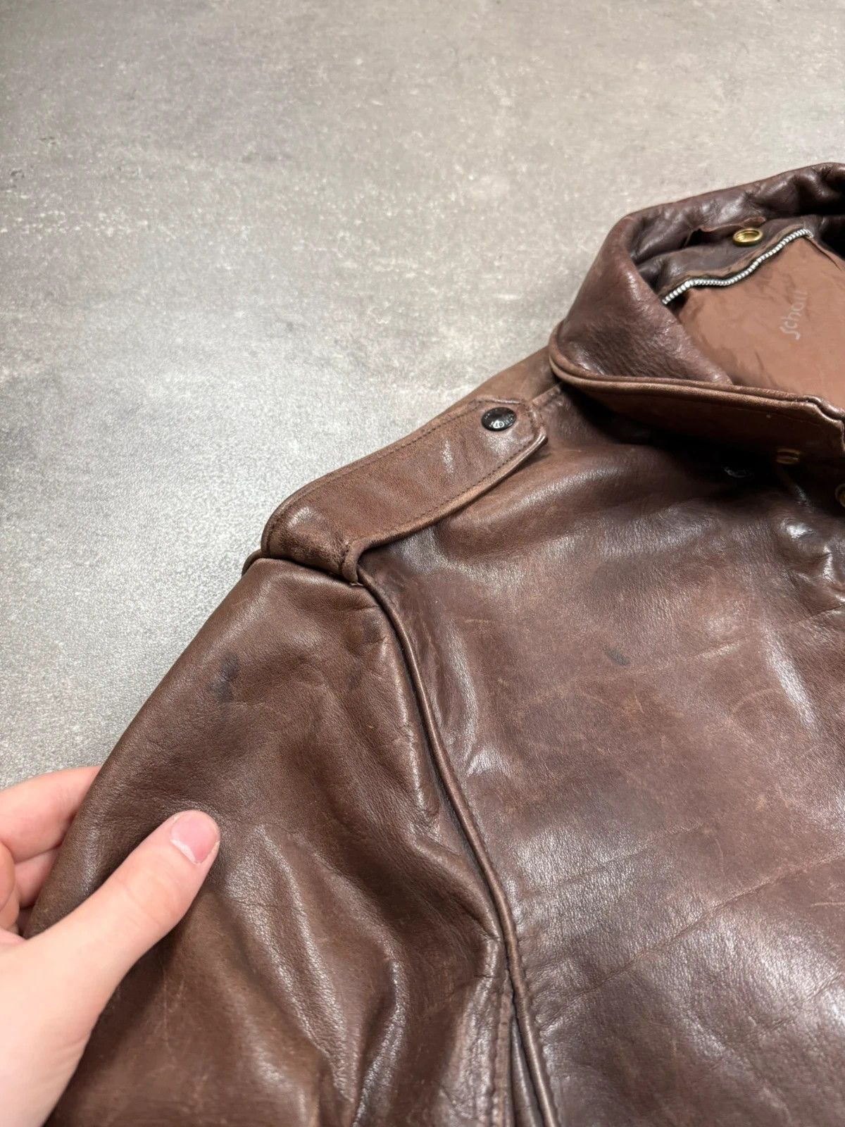 Schott Schott leather jacket vintage 1980s 1970s rétro made in USA Size US XL / EU 56 / 4 - 7 Thumbnail