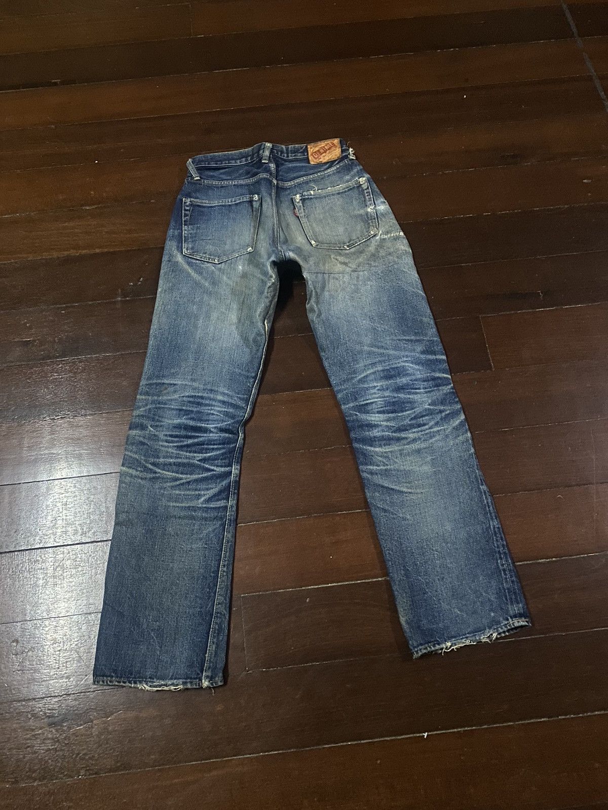 Denime FIRE 🔥 VINTAGE DENIME JAPAN DISTRESSED REWORK FADED JEANS Size US 29 - 14 Thumbnail