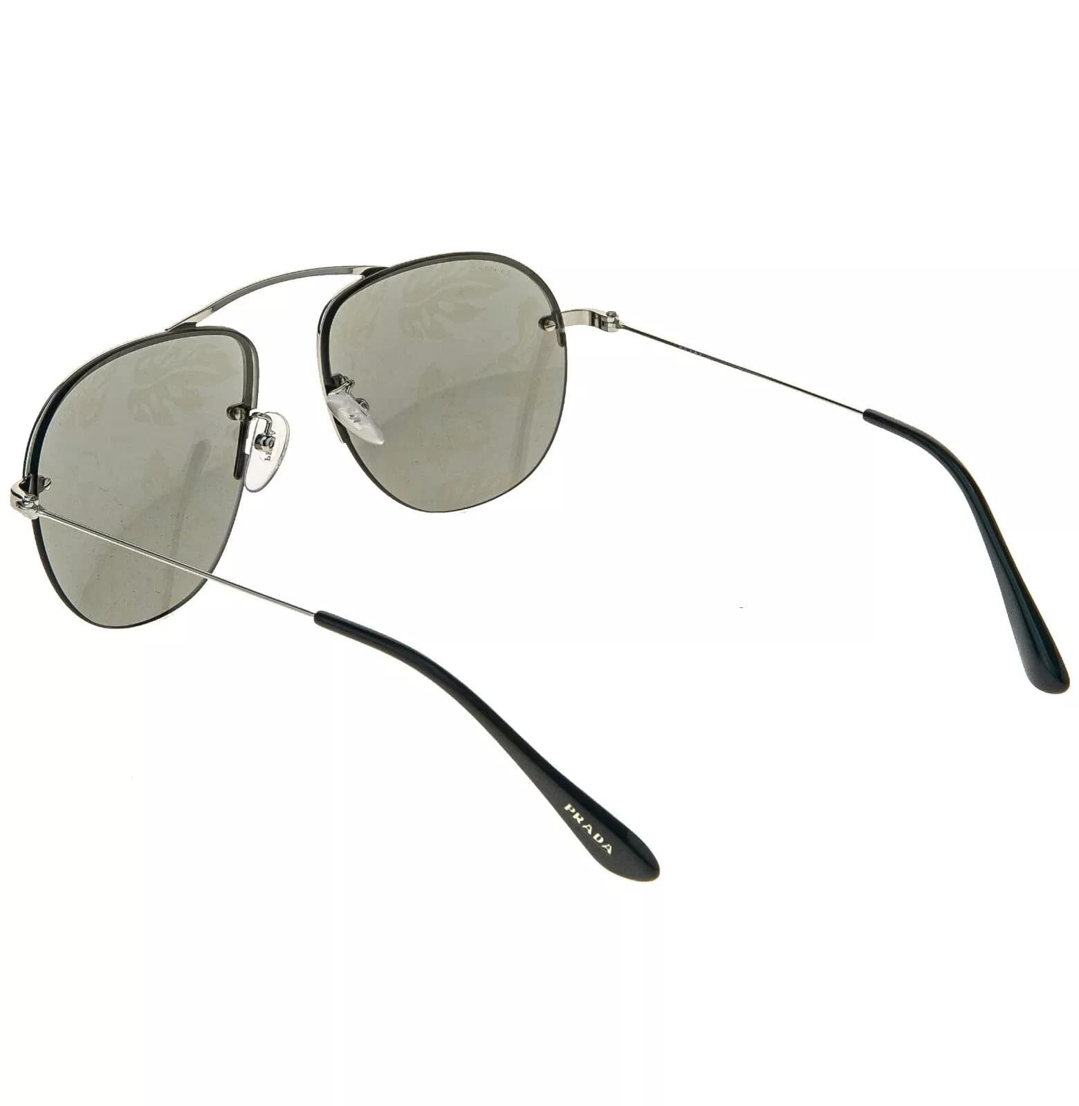 Prada PRADA TEDDY 58O PR58OS Aviator Silver Mirror Sunglasses Size ONE SIZE - 3 Thumbnail