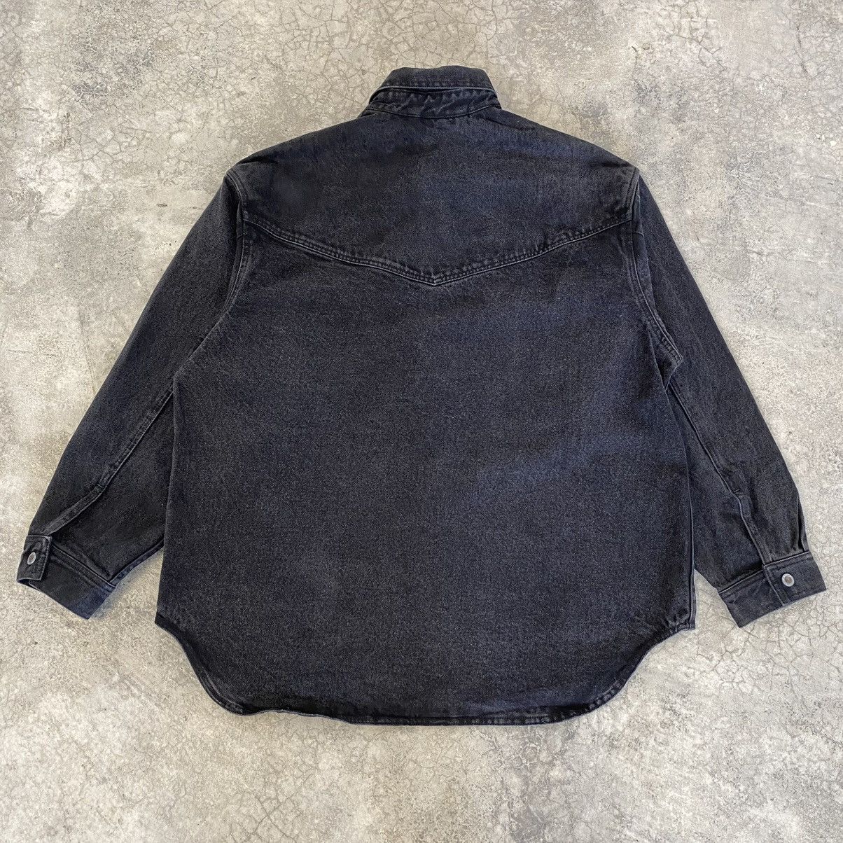 Levi's VTG 90’s Levis Silvertab Faded Black Thick Denim Shirt Size US M / EU 48-50 / 2 - 16 Thumbnail