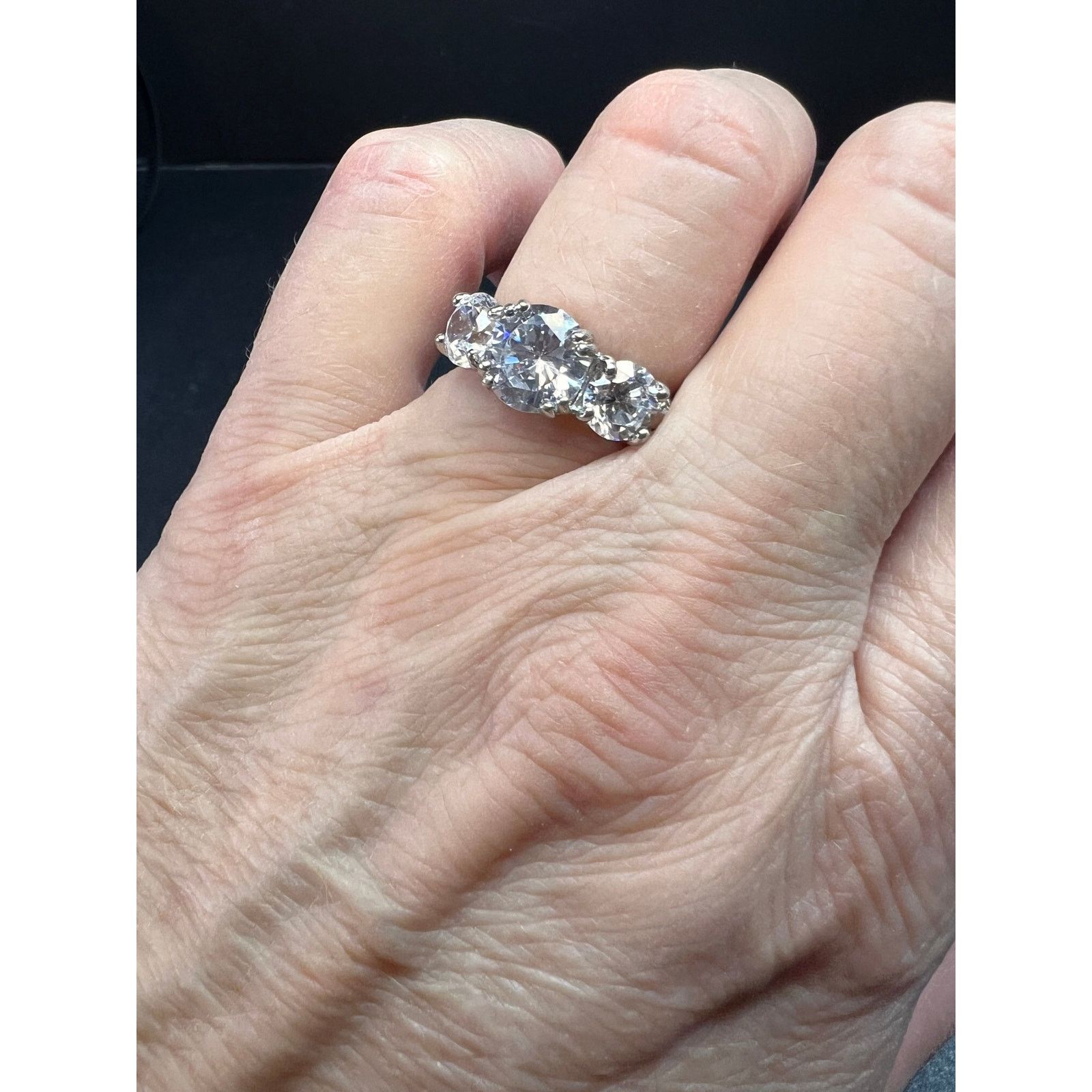 Other Vintage 3 stone CZ sterling silver ring size 7 Size ONE SIZE - 16 Thumbnail