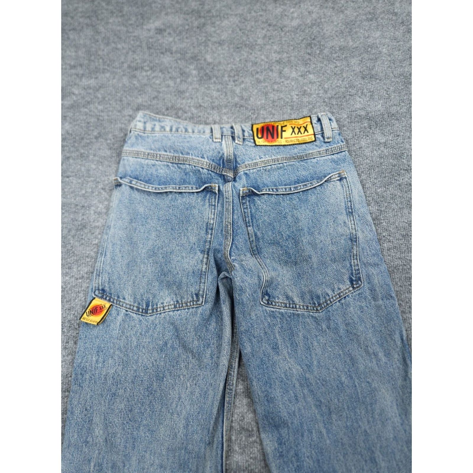 UNIF UNIF Jeans Women's 23 Blue Wide-Leg Light Wash Denim Y2K Streetwear Size 40" / US 18 - 2 Thumbnail