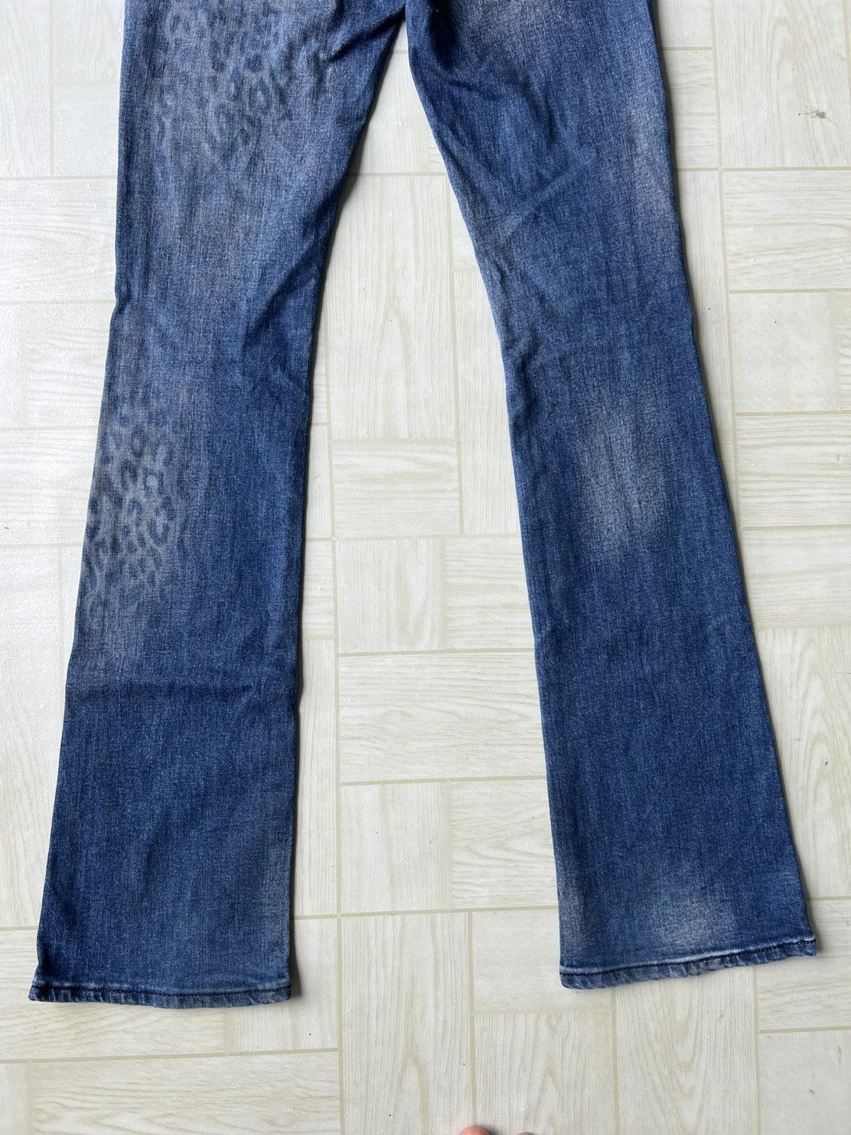 Schlussel Schlussel 🇯🇵 Lace Up Flare Leopard Print Stretch Denim Jeans Size US 28 / EU 44 - 7 Thumbnail