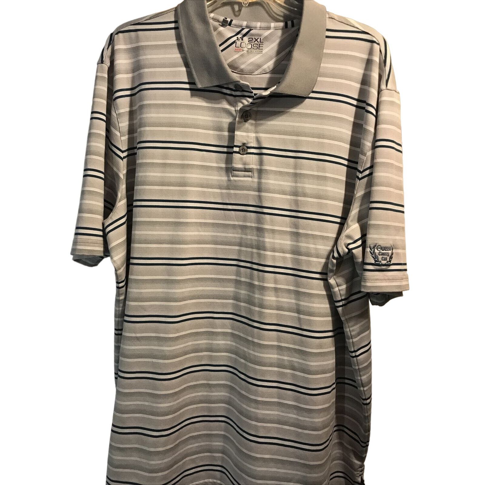 Under Armour Under Armour Heat Gear Mens XXL Striped Polyester Polo Shirt Size US XXL / EU 58 / 5 - 1 Thumbnail