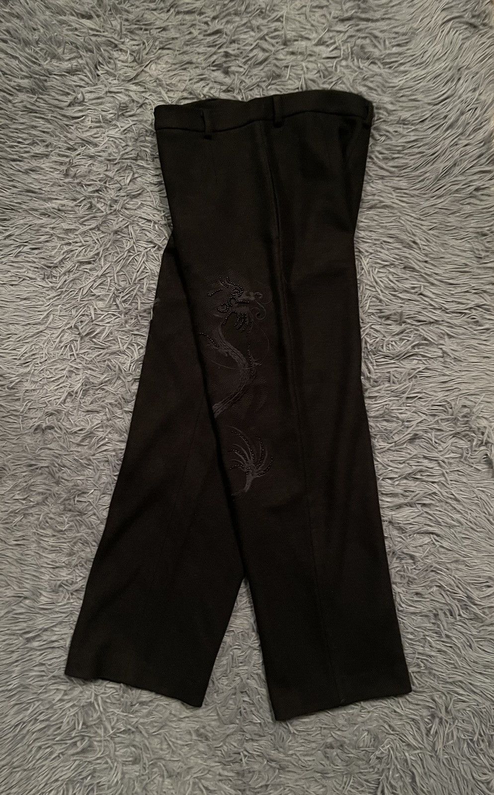 🐲 Di. Bari avant garde dragon pattern Japanese wool pants