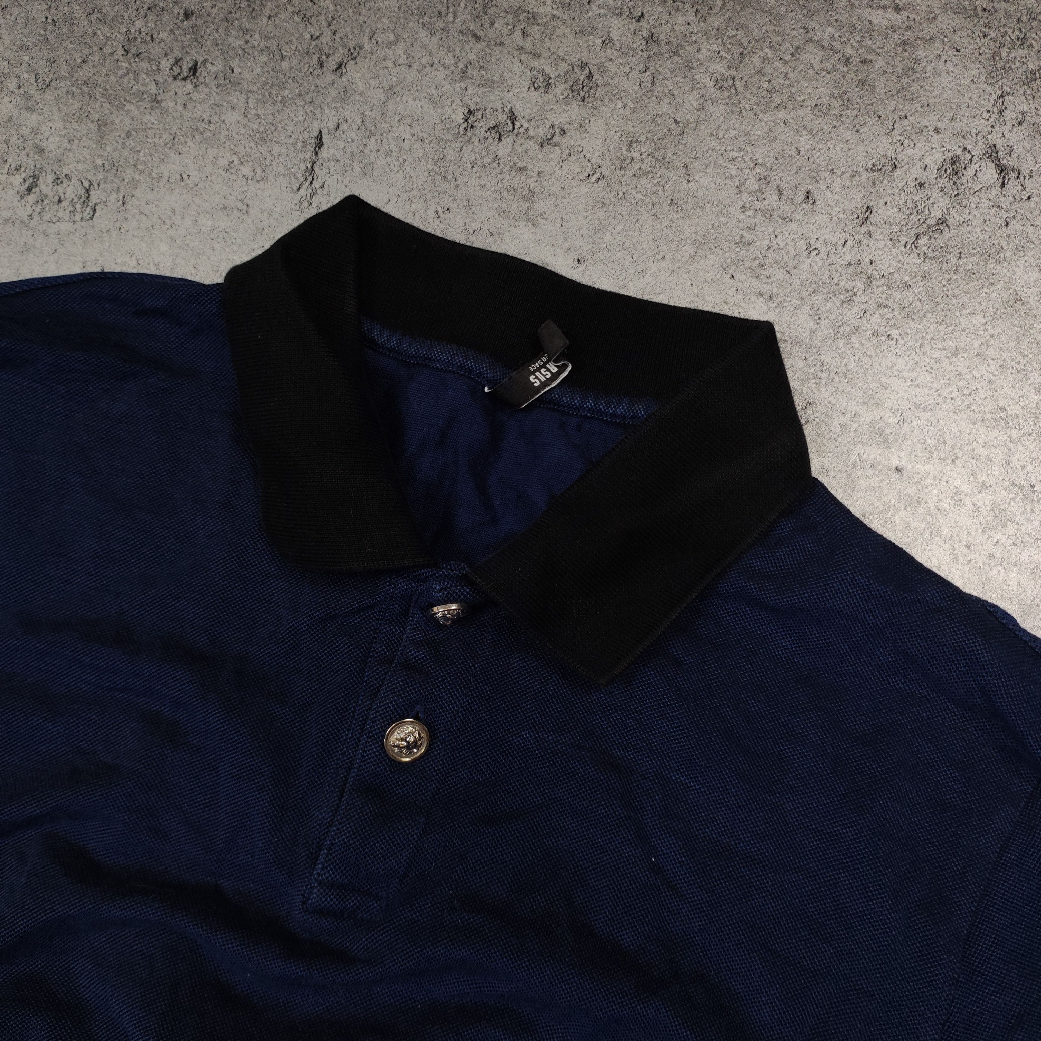 Versace × Versus Versace RARE Versus Gianni Versace Lion Head Skinny Polo Shirt Size US M / EU 48-50 / 2 - 5 Thumbnail
