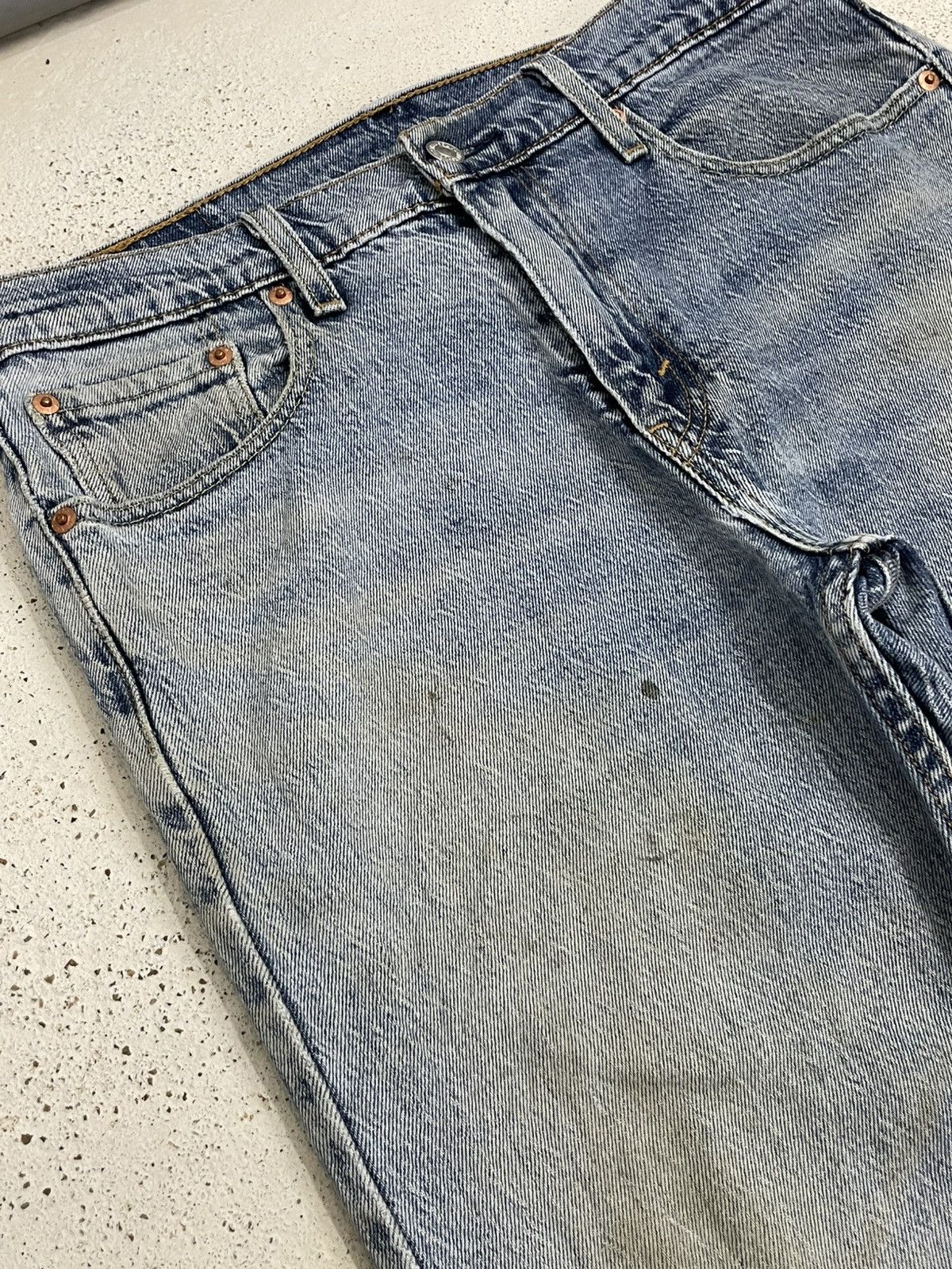 Levi's Levis 502 Y2K Distressed Mud Dirty Light Blue Wash Size US 30 / EU 46 - 6 Thumbnail