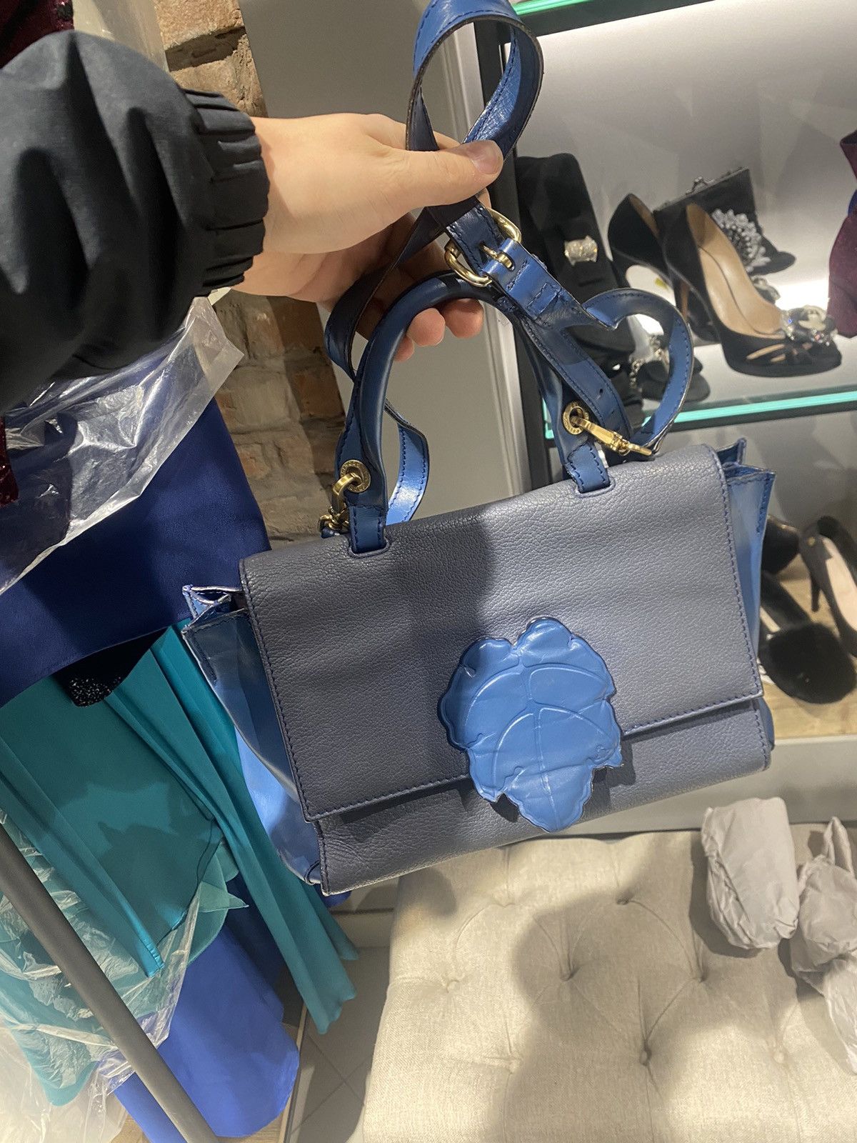 image of Vintage Vivienne Westwood Shoulder Bag Luxury in Bleu, Women's