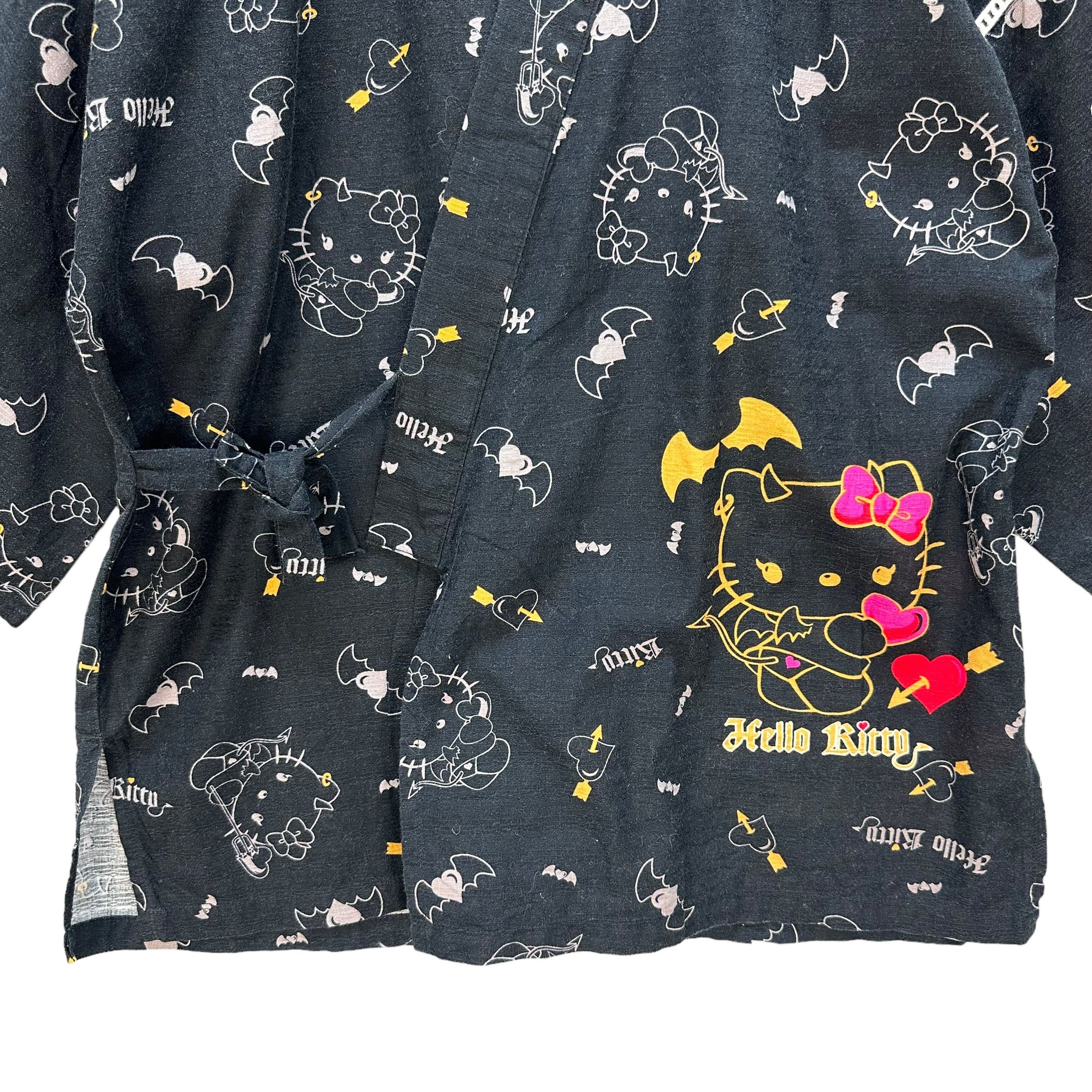 Japanese Brand HELLO KITTY BIG LOGO FULLPRINT BLACK KIMONO #8807-028 Size US M / EU 48-50 / 2 - 5 Thumbnail