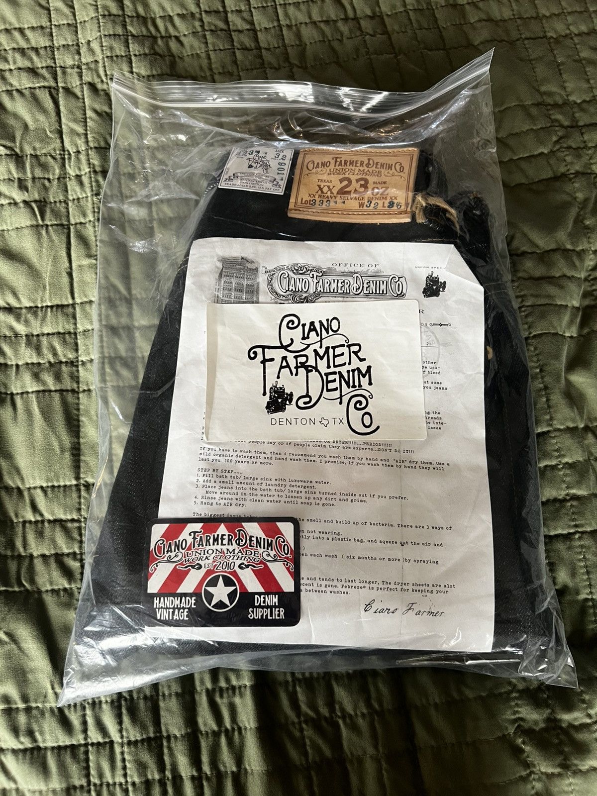 Ciano Farmer #333 23oz Heavy TYPE IH Japanese Indigo Red/White Selvage Size US 32 / EU 48 - 2 Thumbnail