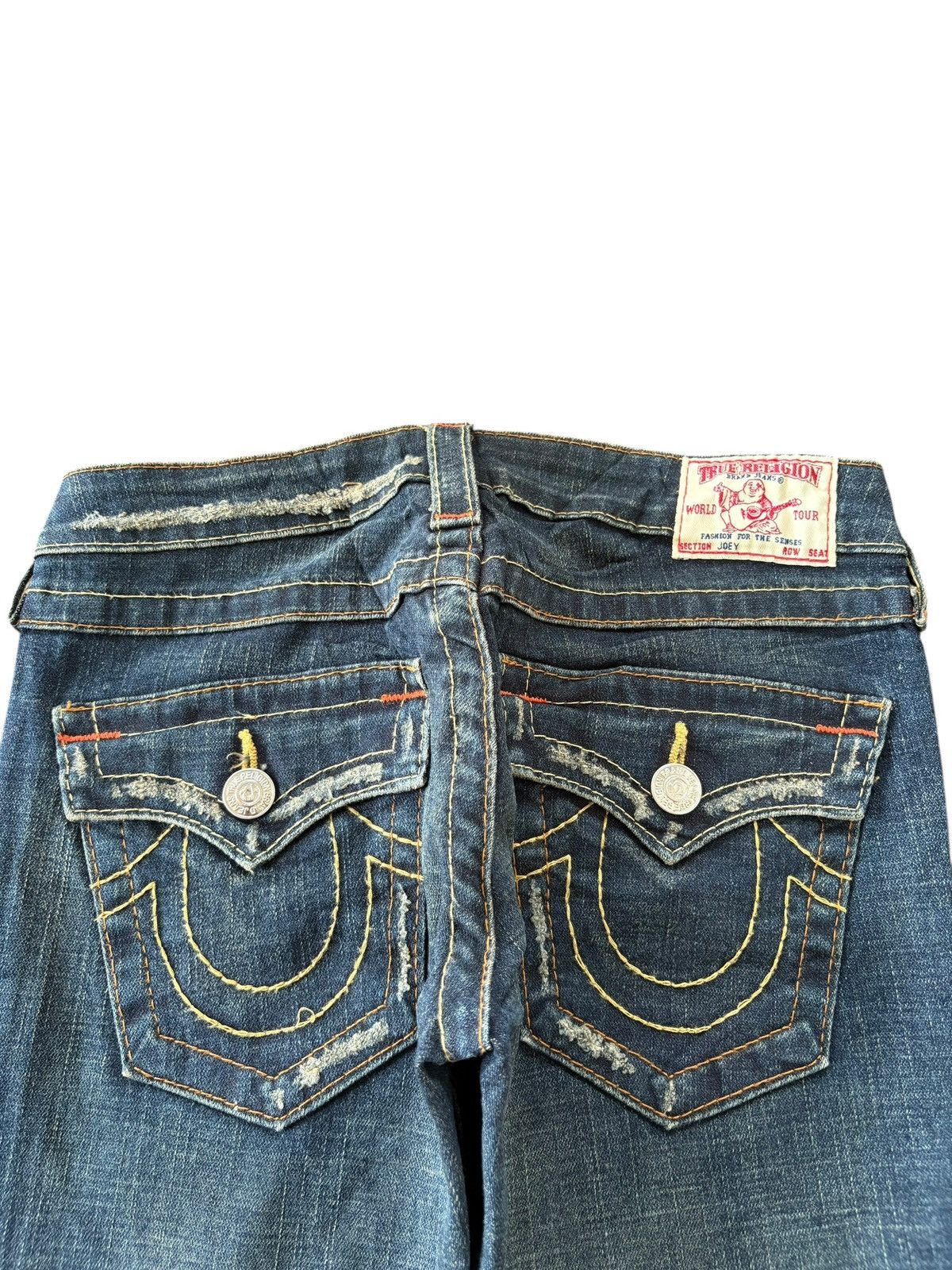 True Religion Vintage True Religion Joey Mud Wash Distress Flare Jeans Size 29" - 4 Thumbnail