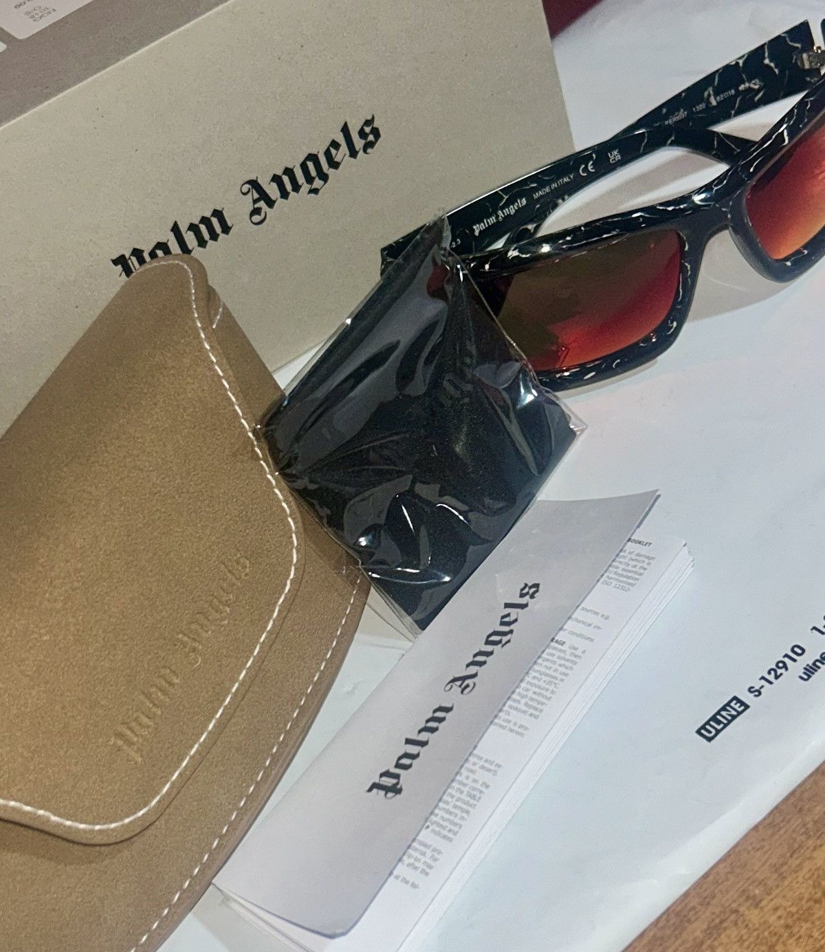 Palm Angels Palm Angels Adin (Peri037 1322) Sunglasses “Black Marble” Size ONE SIZE - 12 Thumbnail