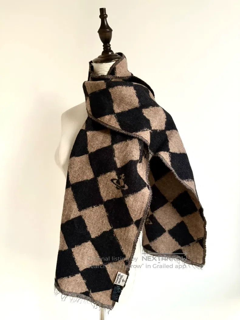Vivienne Westwood Vivienne Westwood Brown and Black Saturn Diamond Weave Sca Size ONE SIZE - 2 Thumbnail