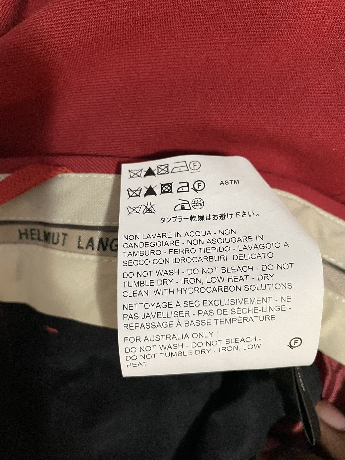Helmut Lang HELMUT LANG Mens Red Wool Cummerbund Trouser Pant $530 Size US 34 / EU 50 - 5 Thumbnail