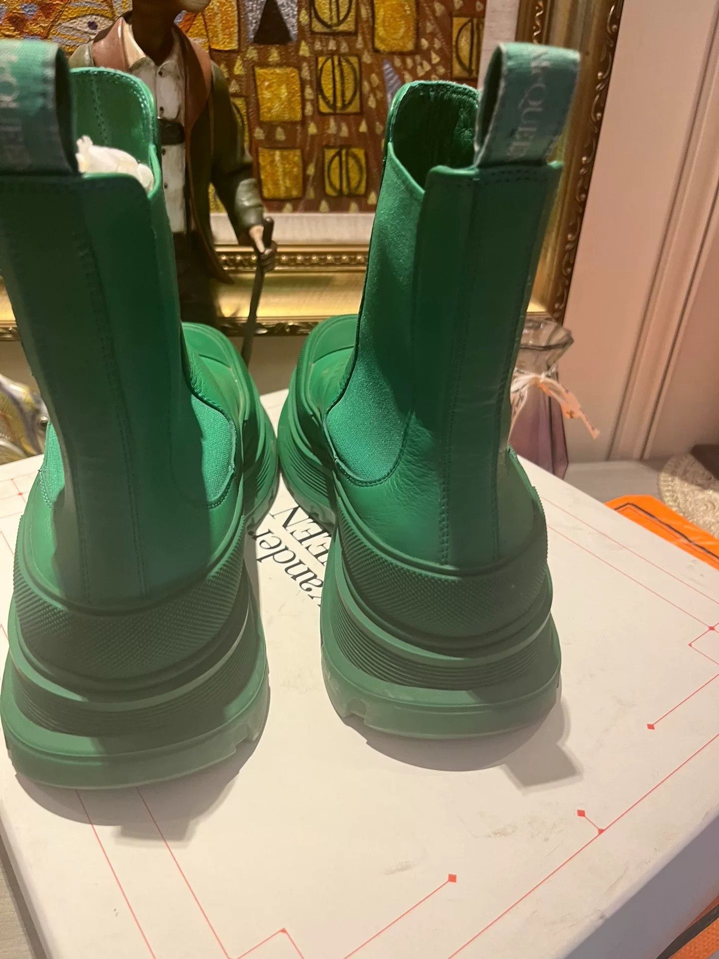 Alexander McQueen Alexander McQueen Green Tread Boots Size US 9 / EU 42 - 4 Thumbnail