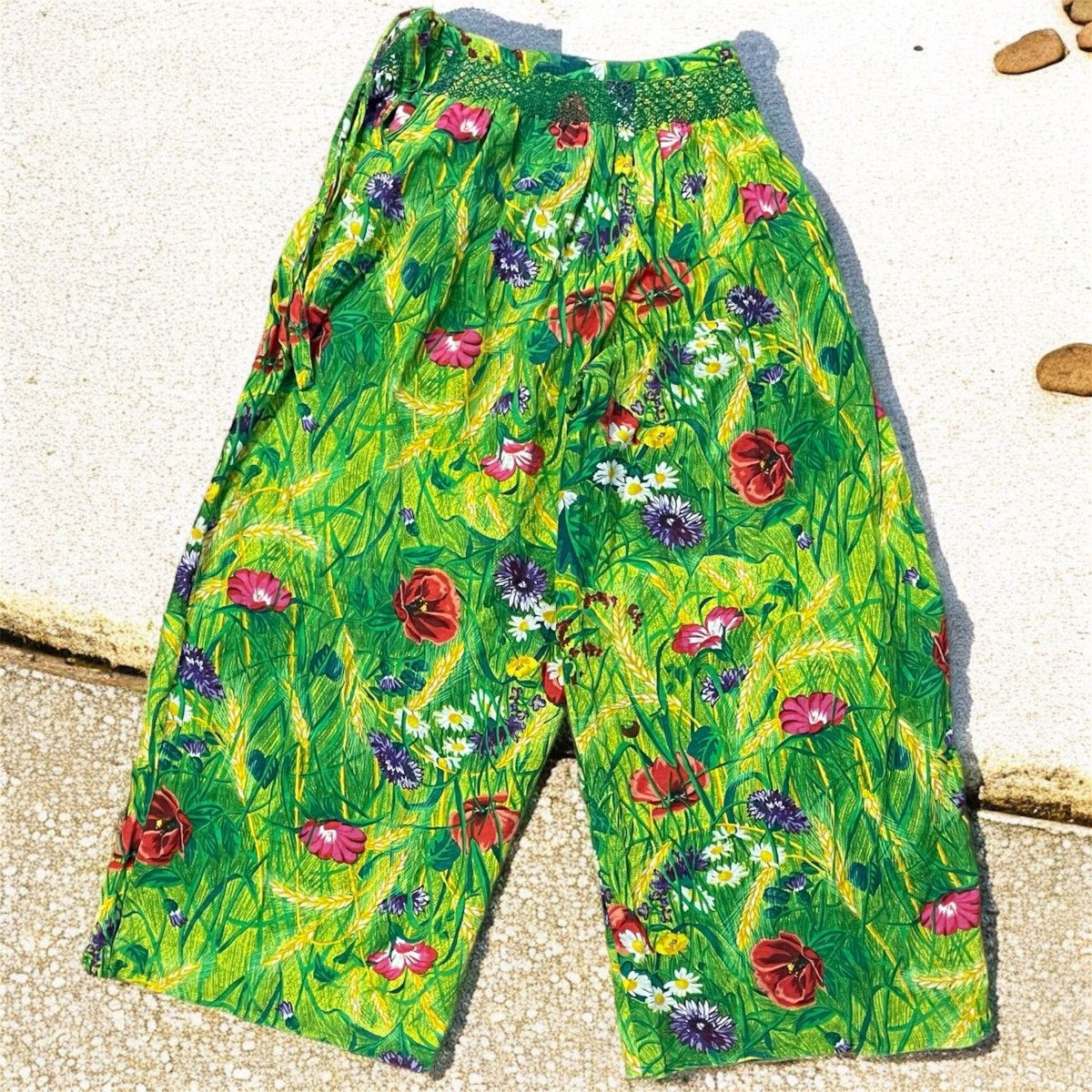 Kenzo × Vintage Rare Kenzo floral vintage 90s pants Y2K flowers nature light Size 30" / US 8 / IT 44 - 1 Thumbnail