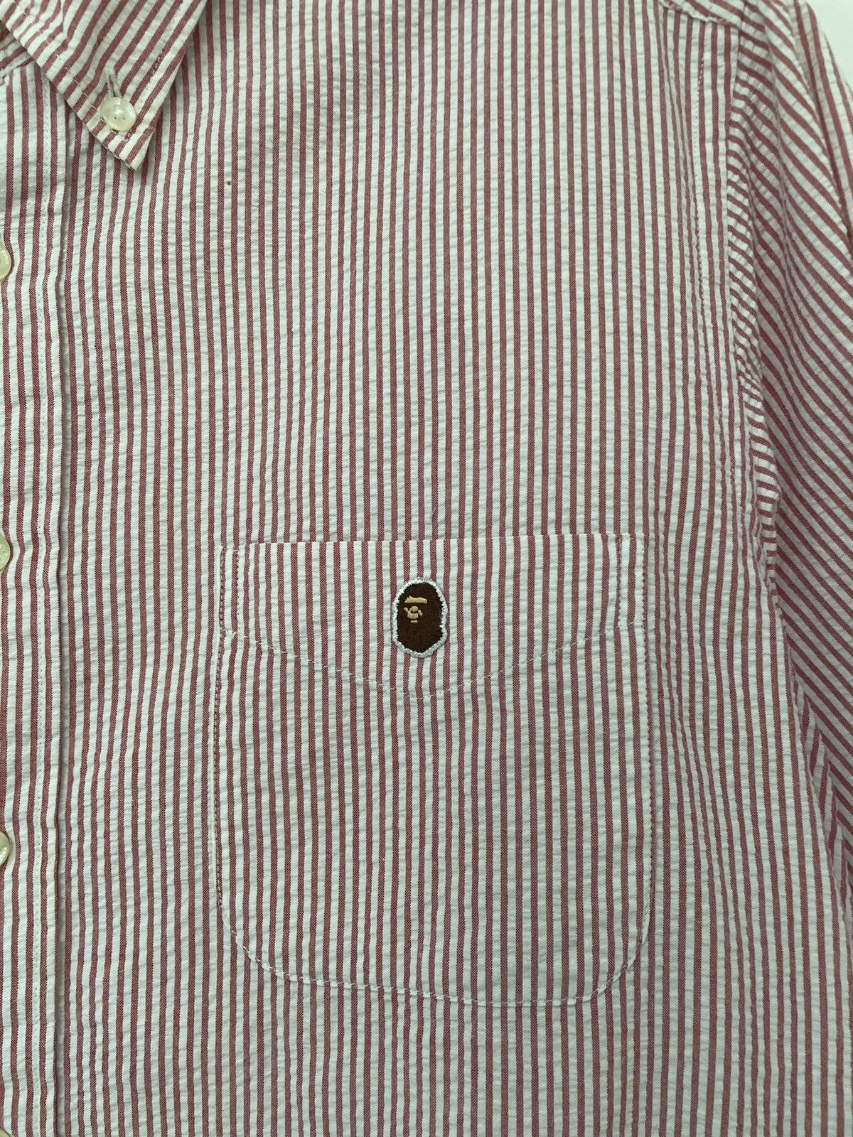 Bape ONE POINT STRIPED BD S/S SHIRT Size US M / EU 48-50 / 2 - 3 Thumbnail