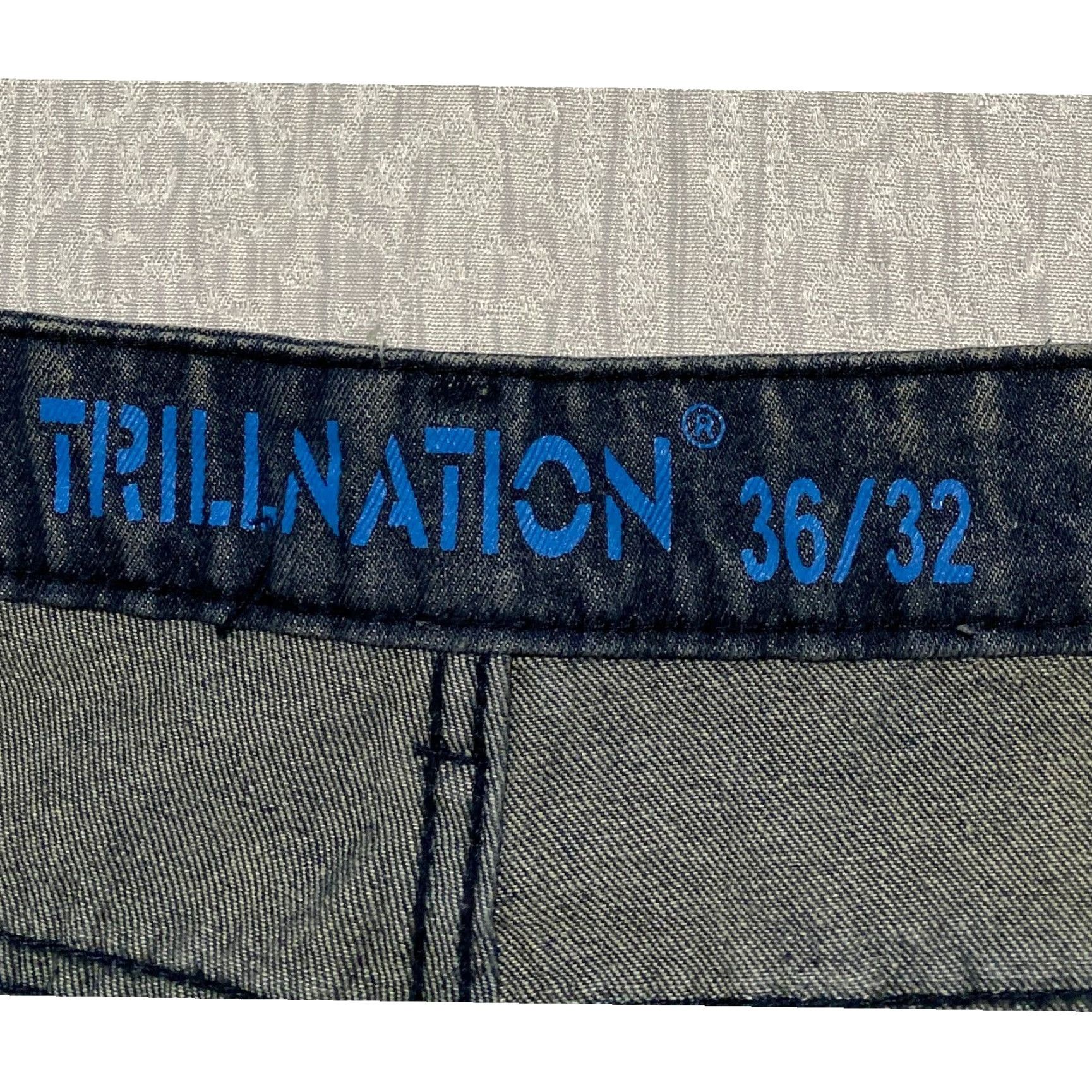 Denime Trillnation Jeans Mens Size 36x32 Blue Denim Distressed Ripped Biker Moto Slim Fit 5-Pocket Denim Pants Size US 36 / EU 52 - 4 Thumbnail