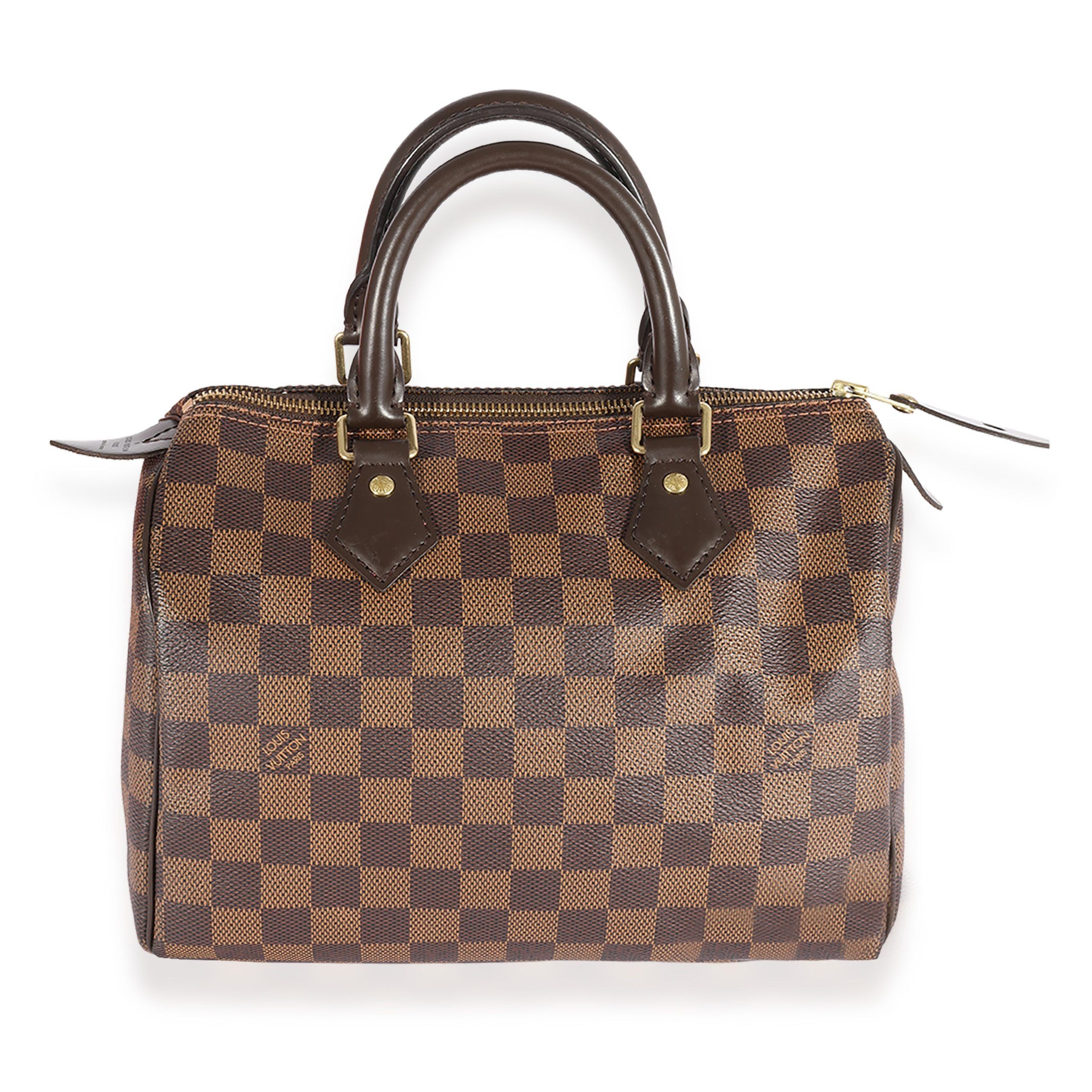 image of Louis Vuitton Damier Ebene Speedy 25 in Brown, Women's