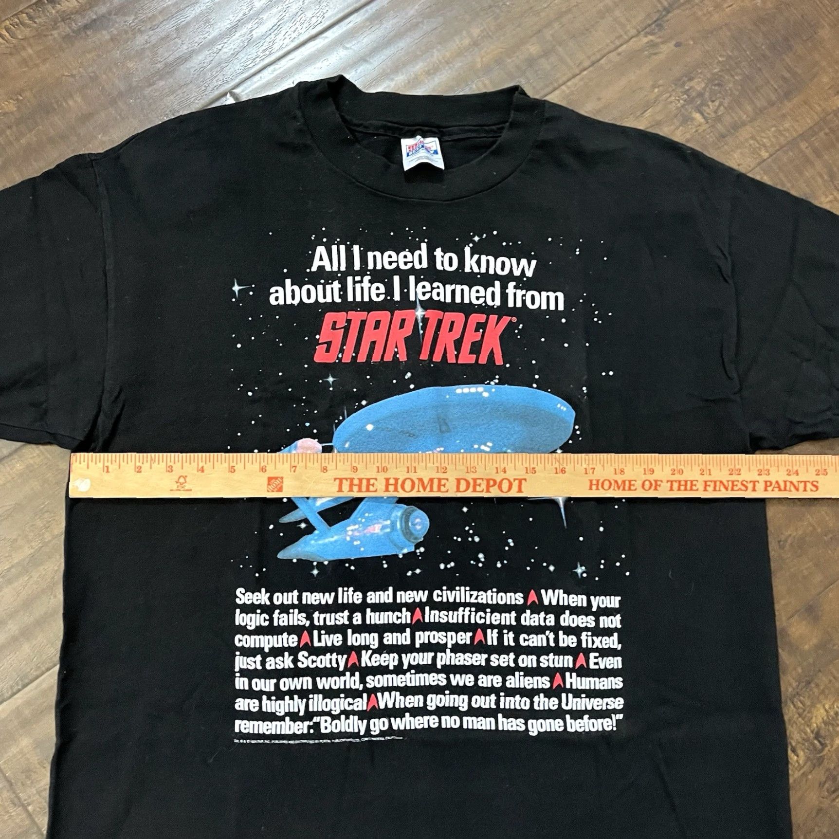 Hanes VINTAGE Hanes Star Trek 90s T-Shirt XL Black Sci-Fi USS Enterprise Captain Kirk Mens Size US XL / EU 56 / 4 - 5 Thumbnail