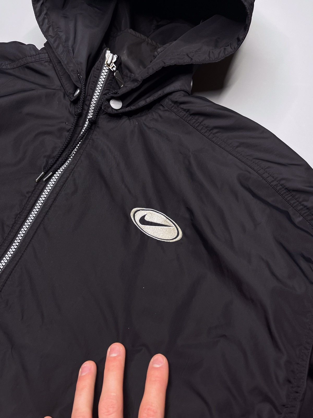 Nike × Vintage Vintage Y2k Nike Nylon Big Logo Jacket Size US L / EU 52-54 / 3 - 6 Thumbnail