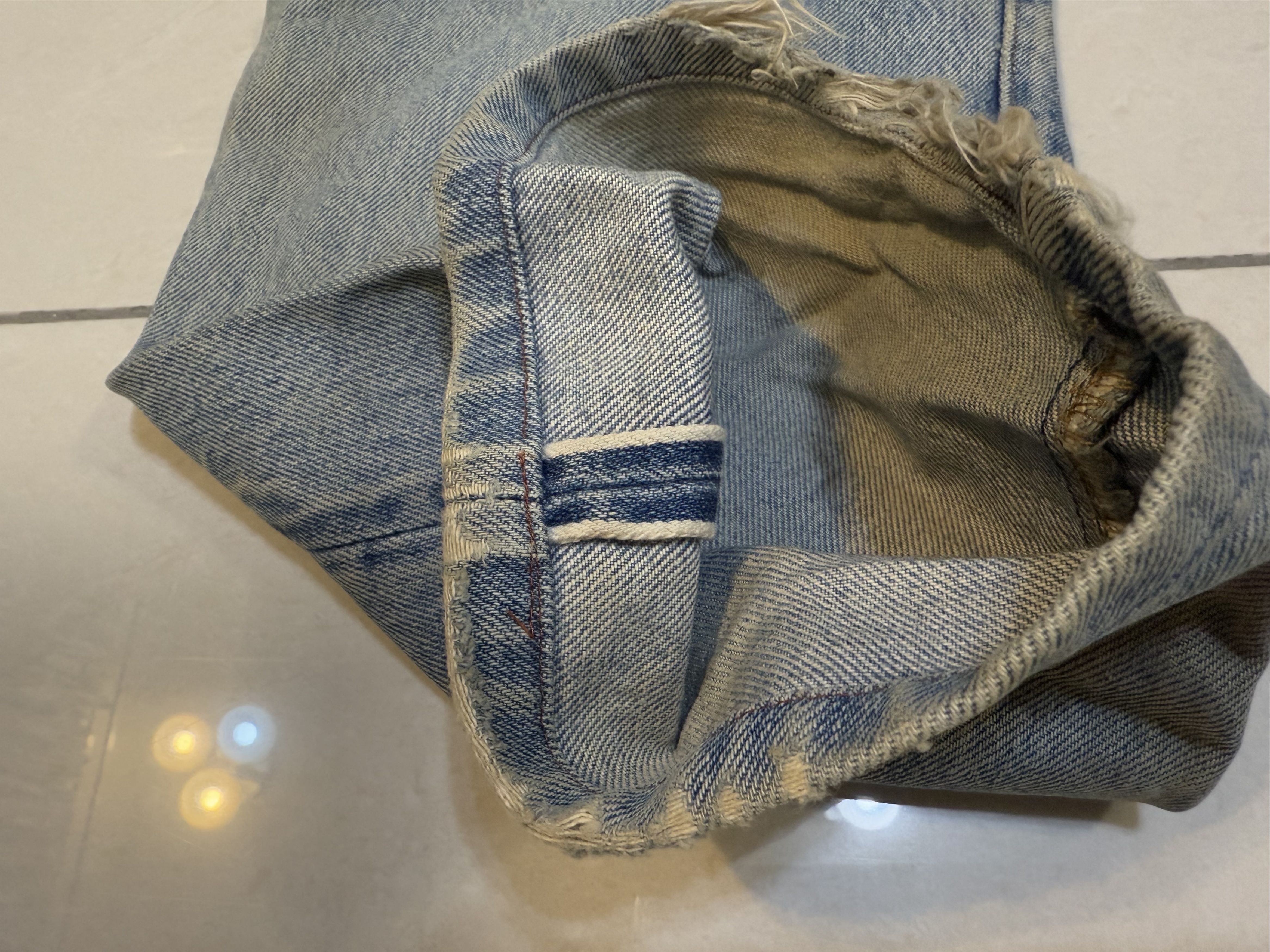 Vintage Vintage 80s Levi's 501 Selvedge Made in USA Thrashed Dirty Size US 28 / EU 44 - 10 Thumbnail