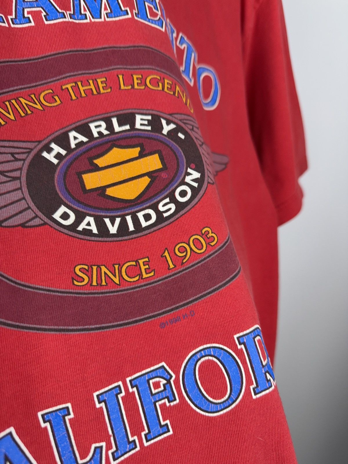Harley Davidson × Vintage Harley-Davidson Sacramento California Tee Vintage 90s USA Size US L / EU 52-54 / 3 - 8 Thumbnail