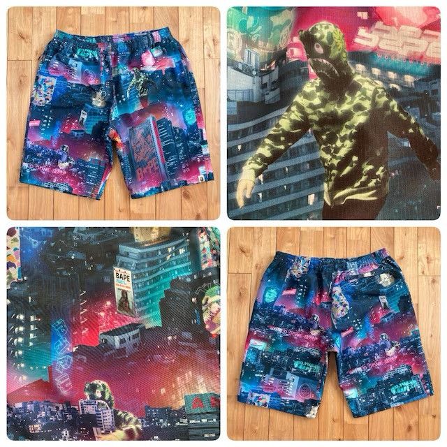 Bape BAPE NEON TOKYO Nylon Shorts a bathing ape ★size 2XL Size US 38 / EU 54 - 1 Thumbnail