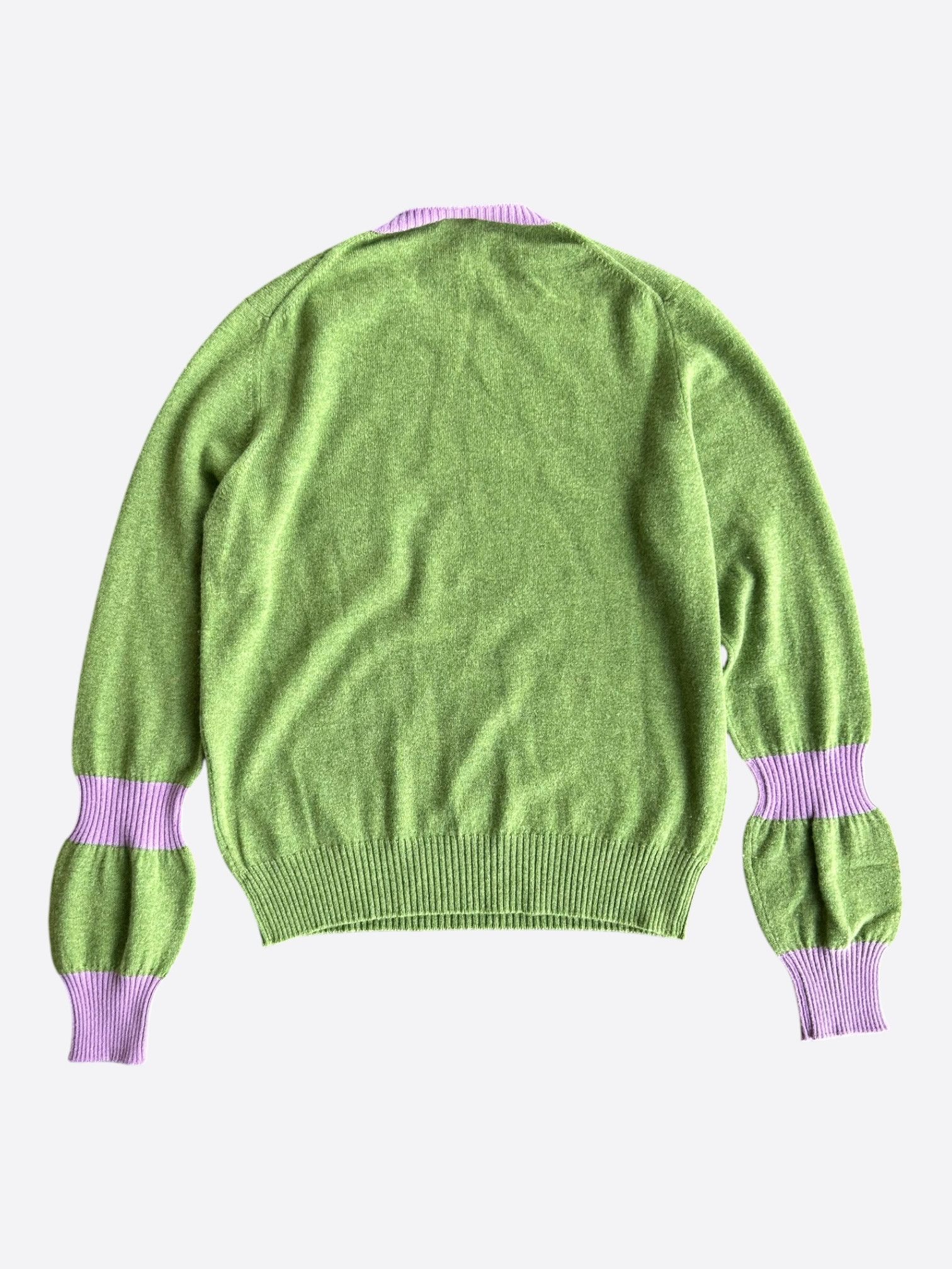 Chanel Green & Pink Embroidered Shield Logo Women's Sweater