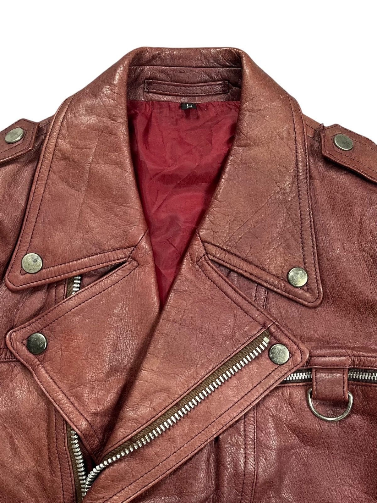 Ekam "SAMPLE" ERD Style Red Wine Leather Jacket Size US M / EU 48-50 / 2 - 5 Thumbnail