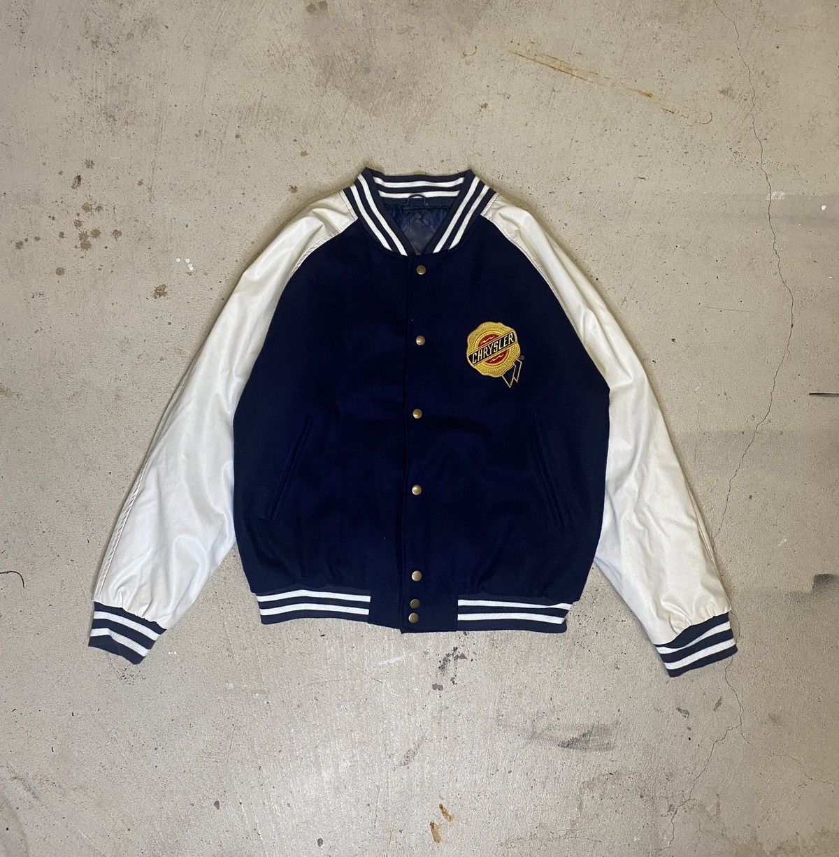 Chrysler × Vintage Y2K Chrysler racing varsity Bomber navy and white jacket Size US M / EU 48-50 / 2 - 1 Thumbnail