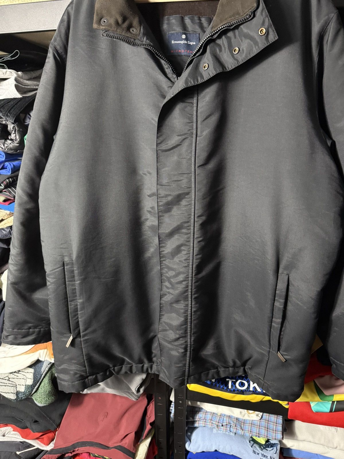 Ermenegildo Zegna Ermenegildo Zegna Microtene Jacket Black XL Wool Silk Coat Size US XL / EU 56 / 4 - 3 Thumbnail