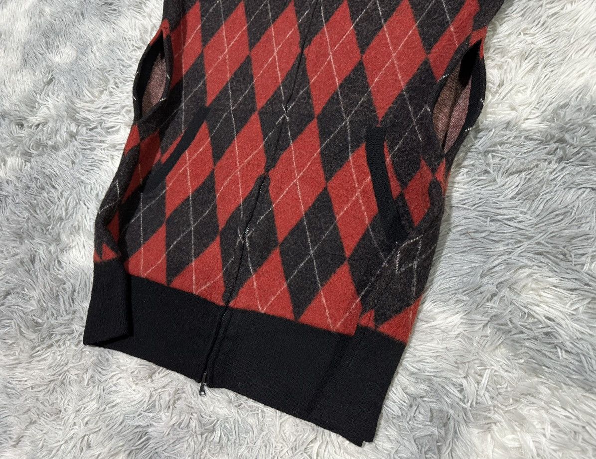Number (N)ine 🔥Ss05 Archived Number (N)ine Argyle Sleeveless Long Hoodie Size US L / EU 52-54 / 3 - 13 Thumbnail