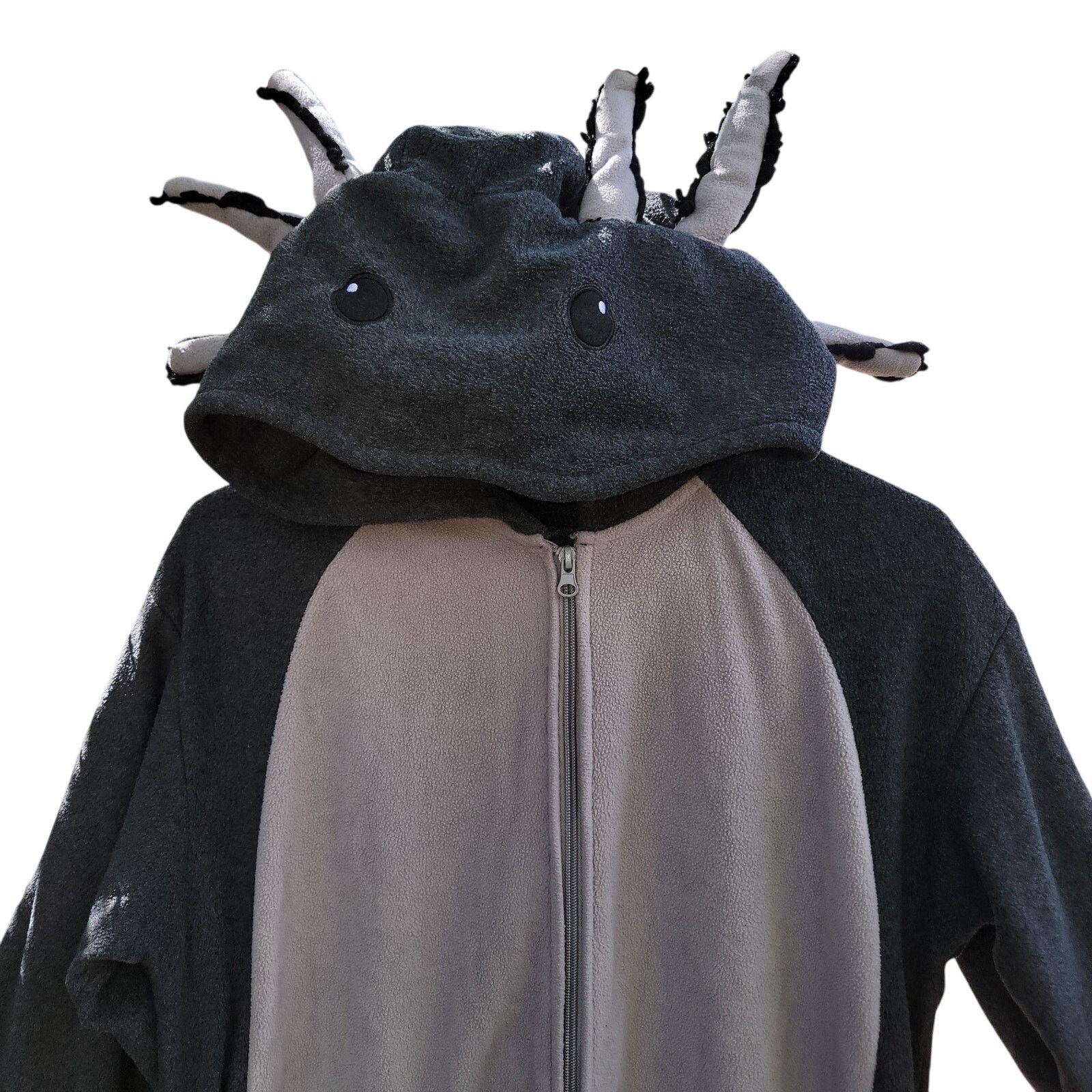 Other Adult Grey Axolotl Hooded Jumper w/ Tail & Pockets - Small Size ONE SIZE - 3 Thumbnail